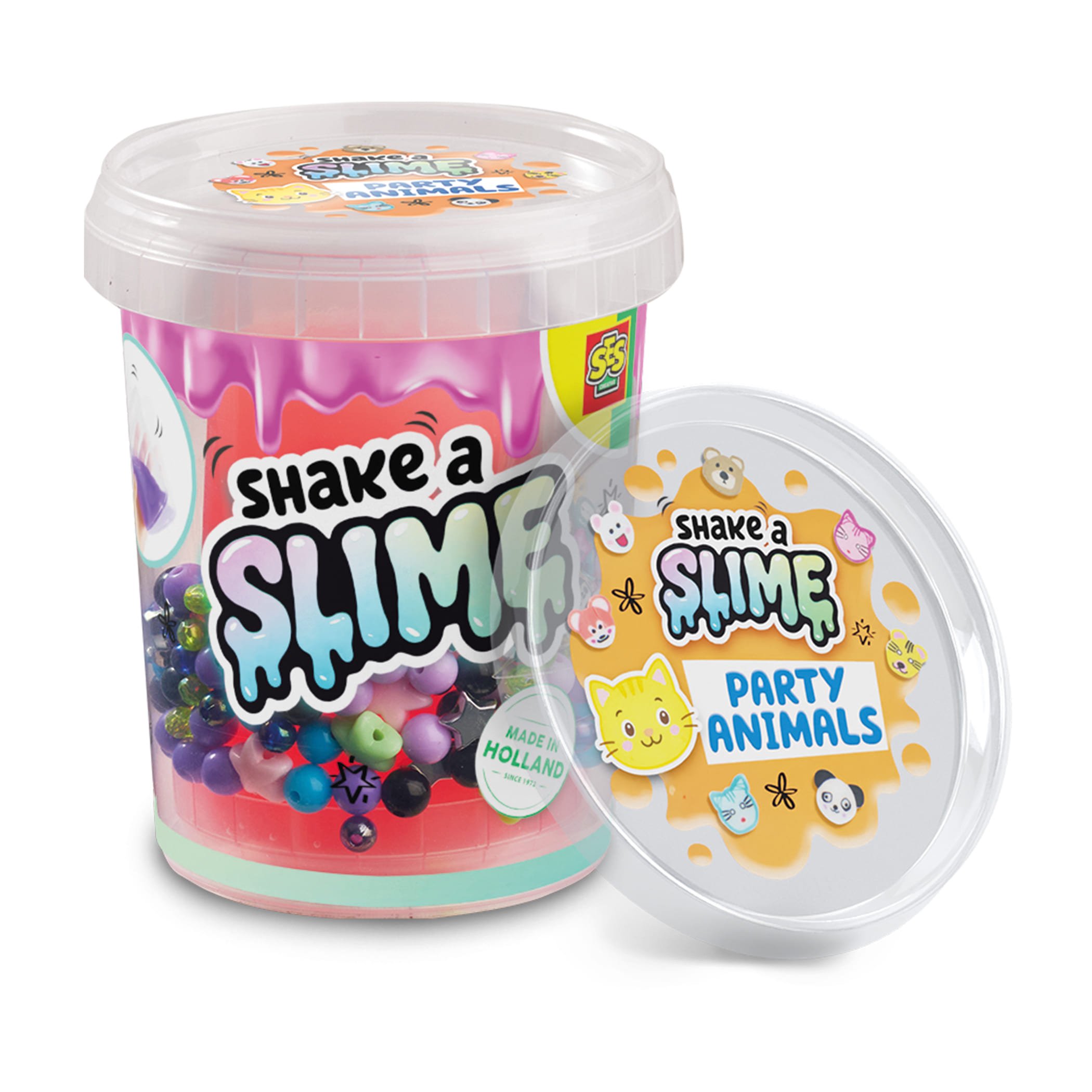 SES Creative Shake-a-Slime Sensory Set - Party Animals - 200g
