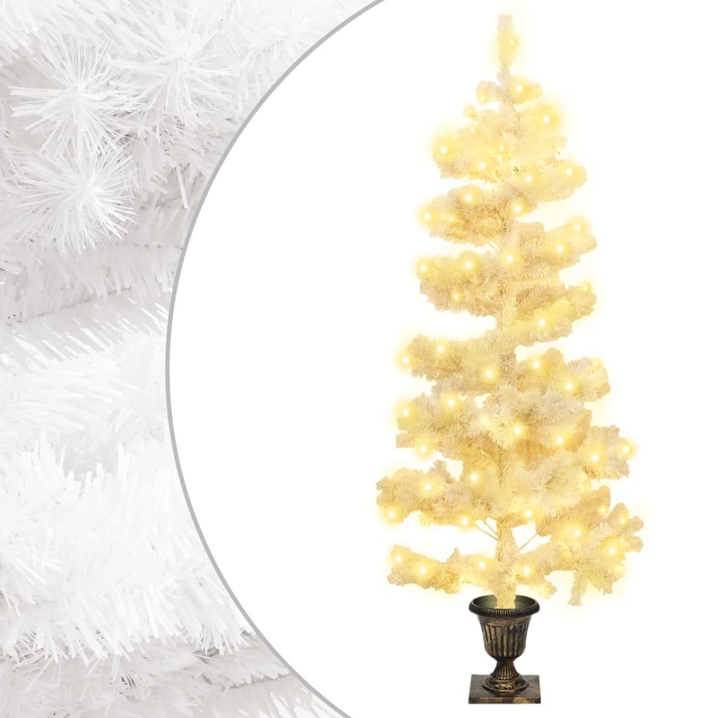 Walplus 80 LED Lights Swirl Artificial Christmas Tree - White - 120 cm