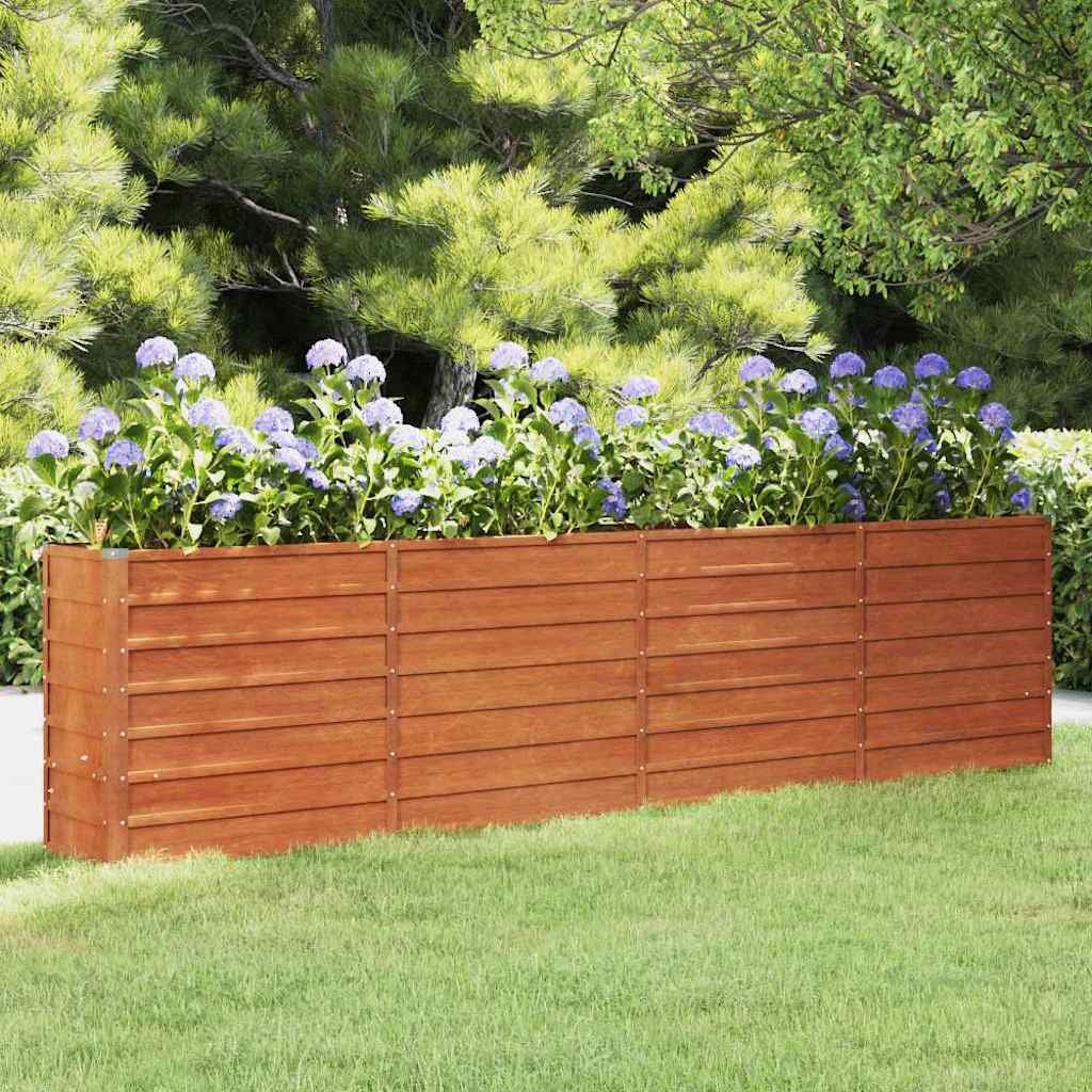 Walplus Corten Steel Raised Garden Bed - Rusty - 320 x 40 x 77 cm