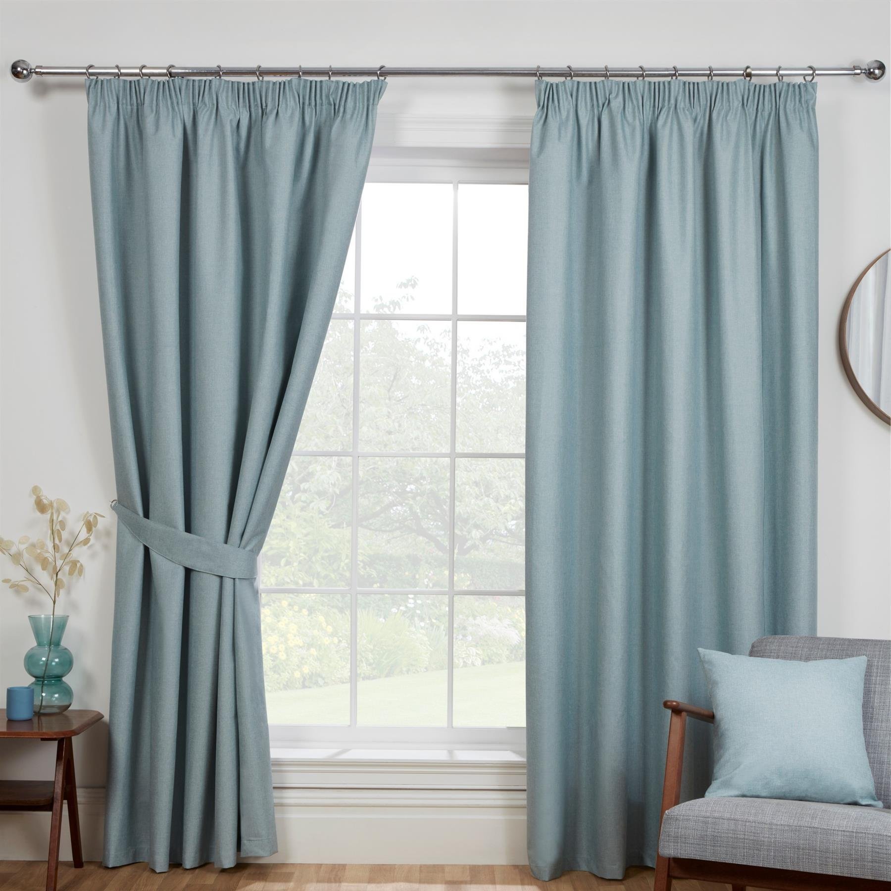Sundour Eclipse Pencil Pleat Curtains - Duck Egg - 117 x 229cm