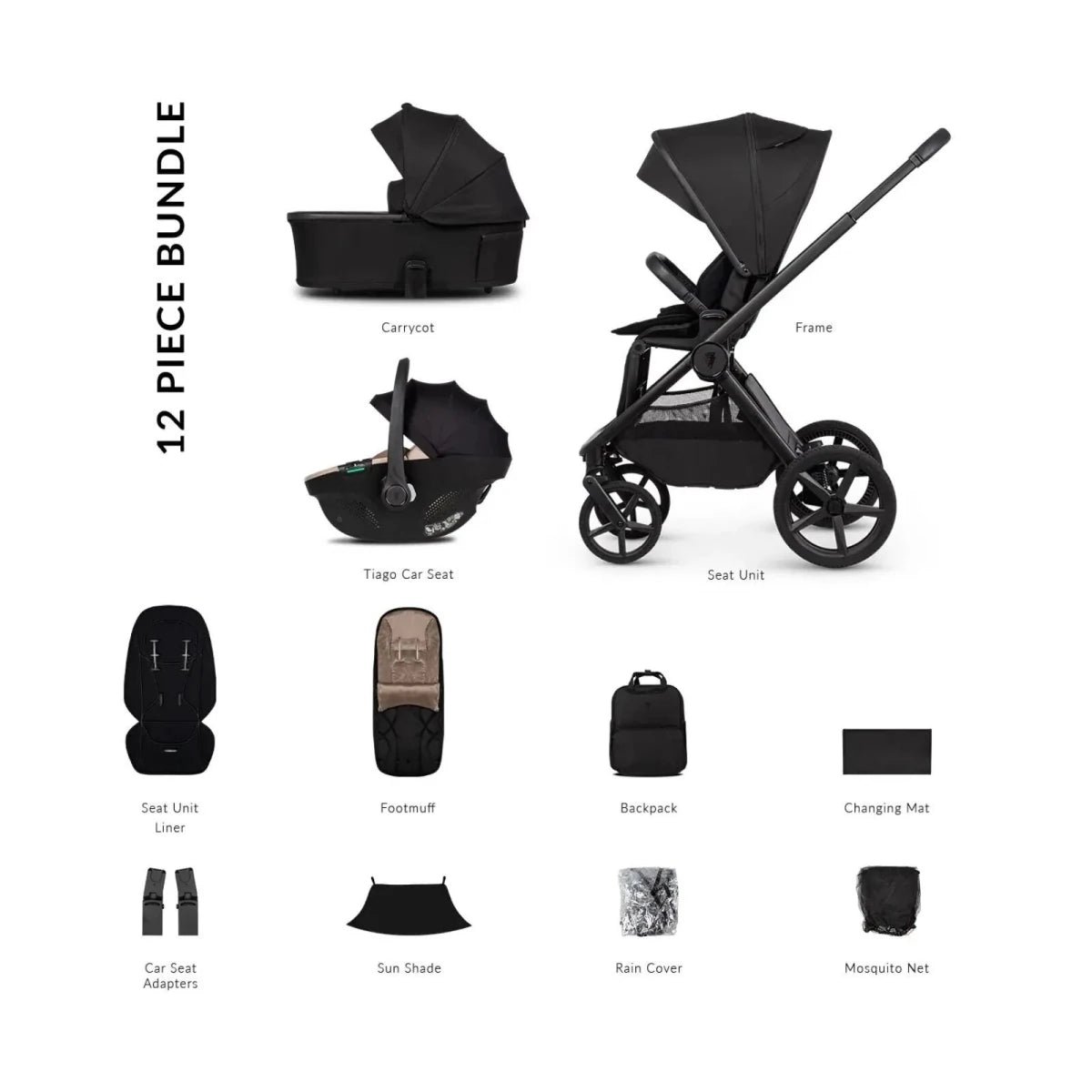 Venicci Upline 3 3-in-1 Travel System - Beige/Onyx