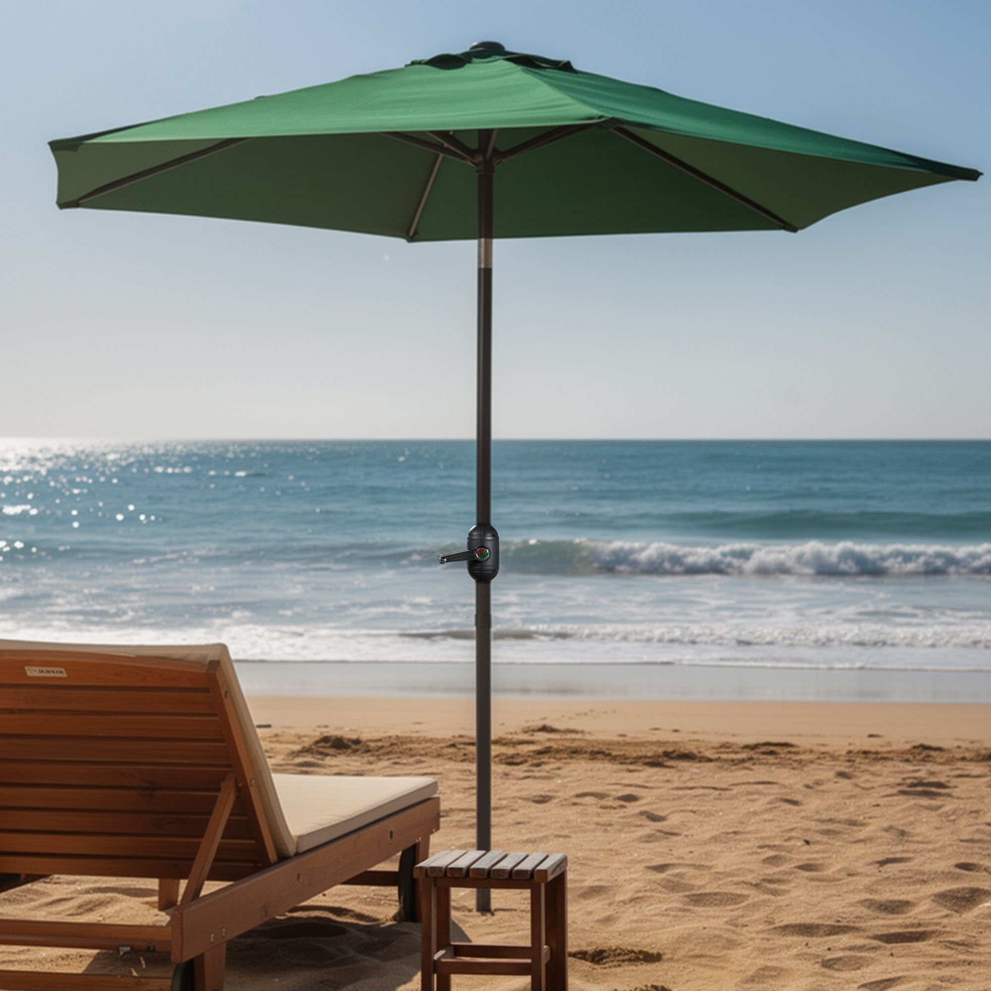 Keplin Crank and Tilt Garden Parasol with Cover 2.3m - Green