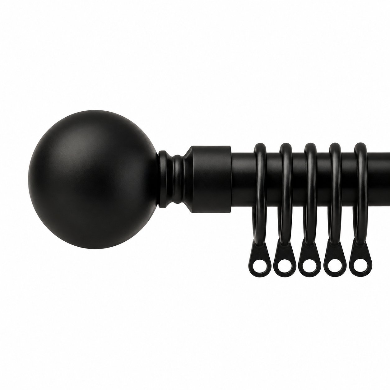 New Edge Blinds 16-19mm Black Ball Extendable Curtain Pole - 160cm - 300cm