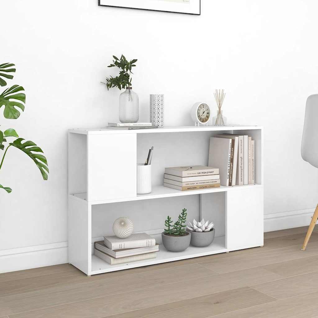 Walplus Engineered Wood Book Cabinet - White - 100 x 24 x 63 cm