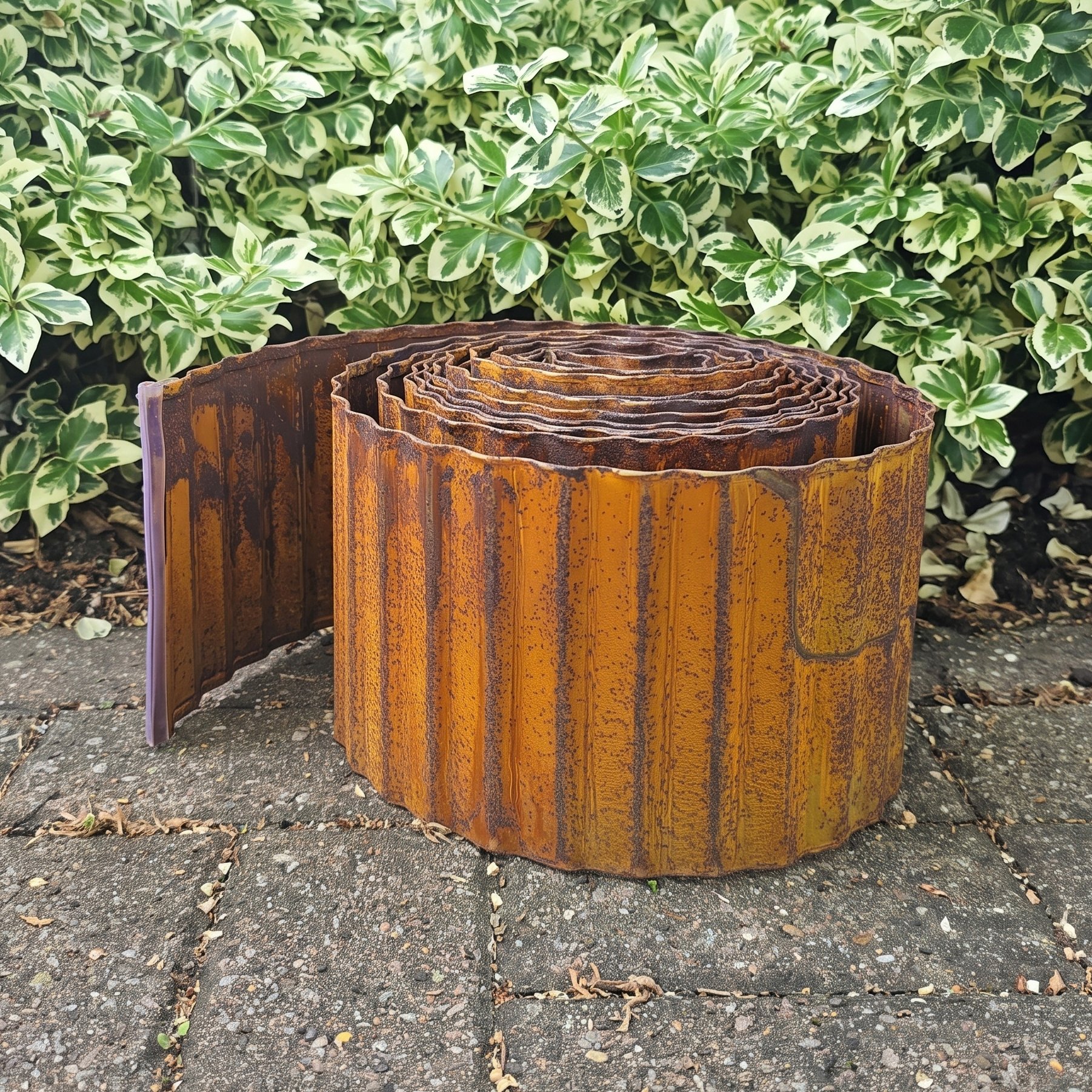 Primrose Galvanised Steel Lawn Edging Roll Wavy Border Edge Rust Effect - 10m