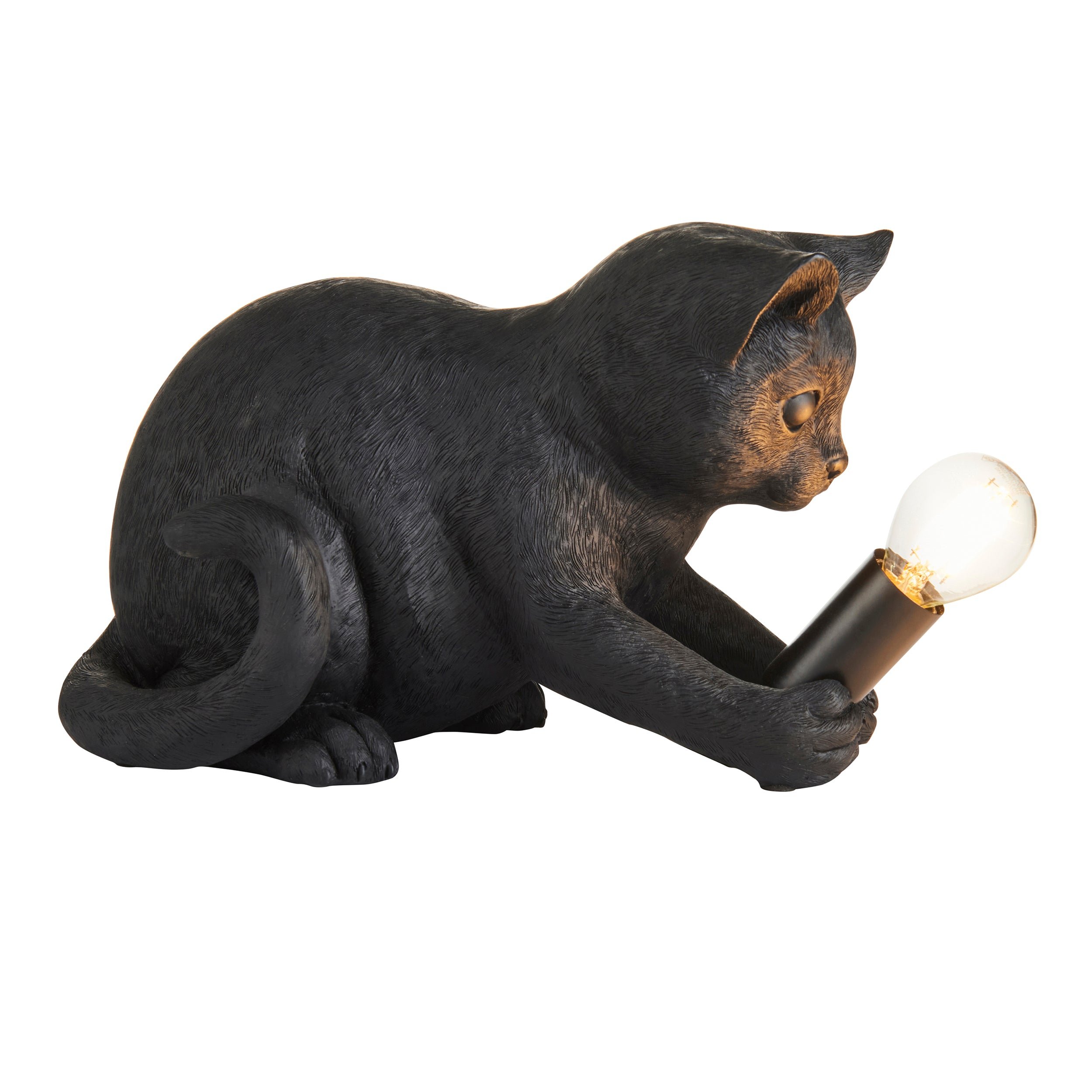 Loops Direct 18.3cm High Resin and Steel Table Lamp - Matt Black