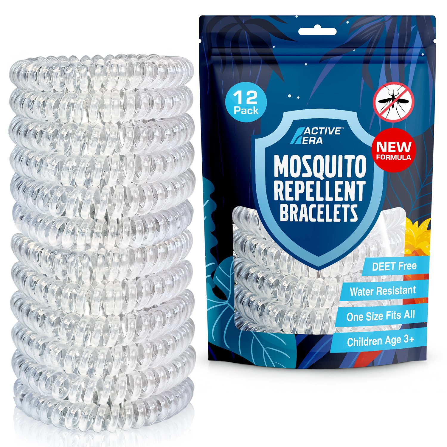 Active Era Explorer Mosquito Repellent Bands - 12 Pack - Clear