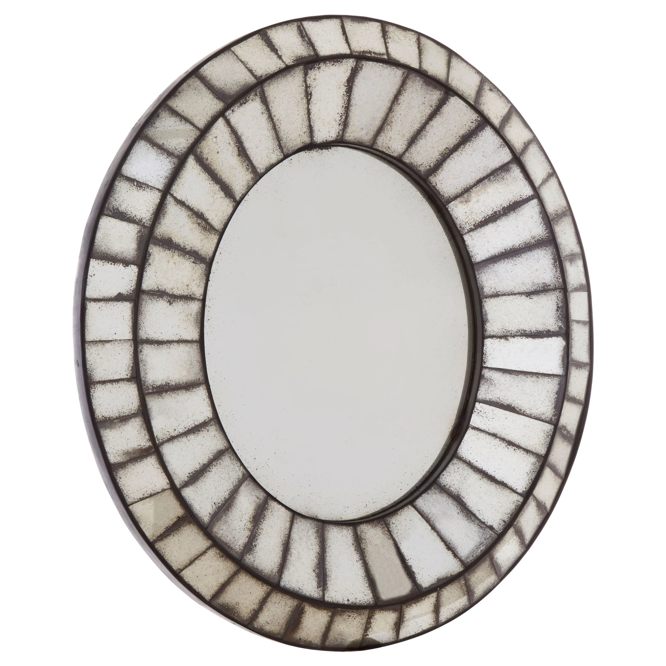 Orsina Riza Oval 3D Mozaic Wall Mirror – Black