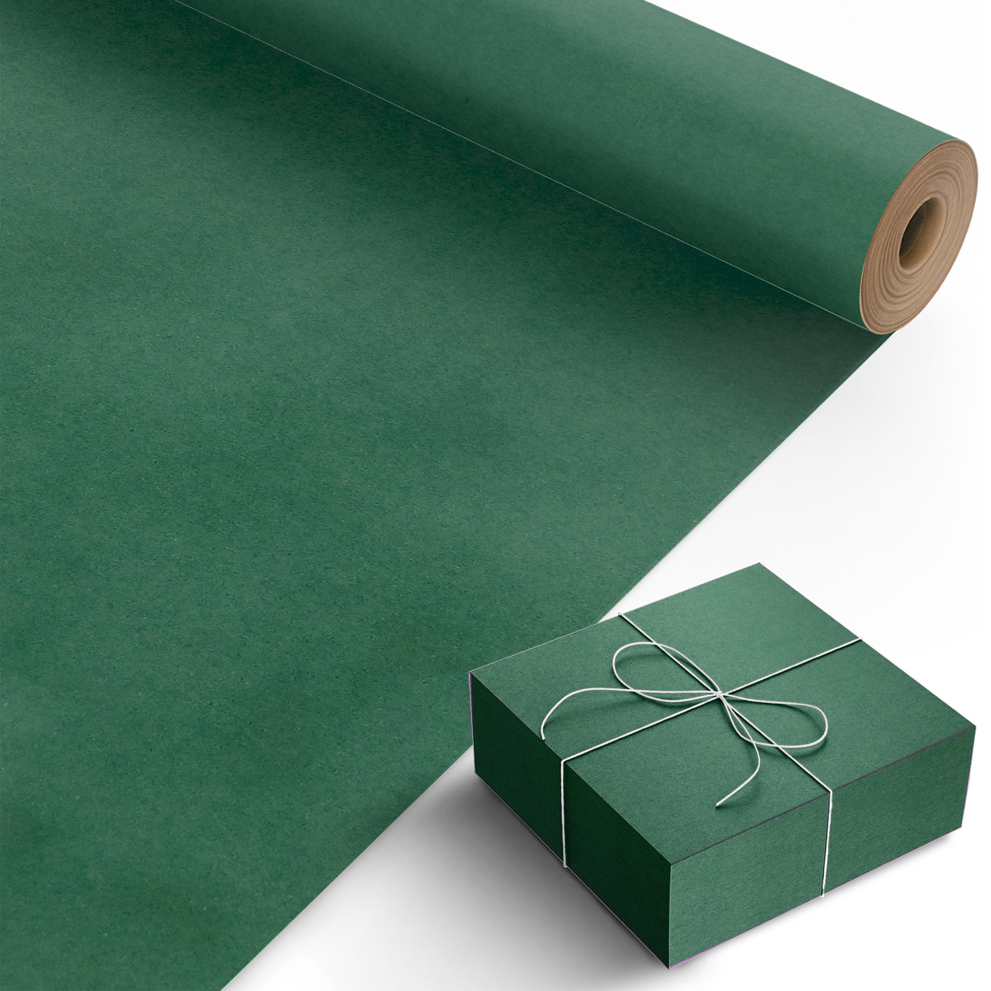 Kraft & Co 69cm x 20m Plain Kraft Wrapping Paper Roll - Green