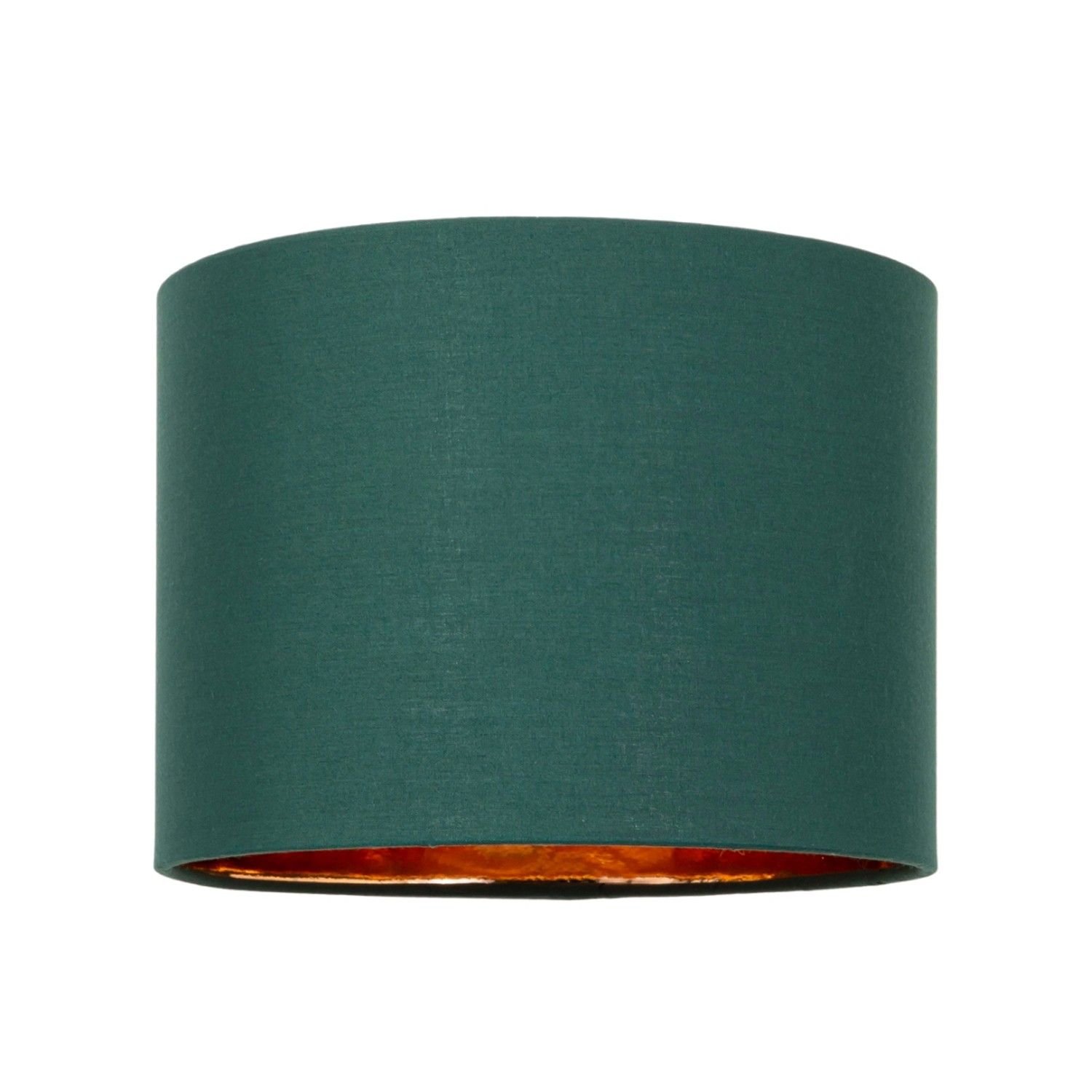 Happy Homewares Forest Green Cotton Fabric Small with Shiny Lampshade - 20cm
