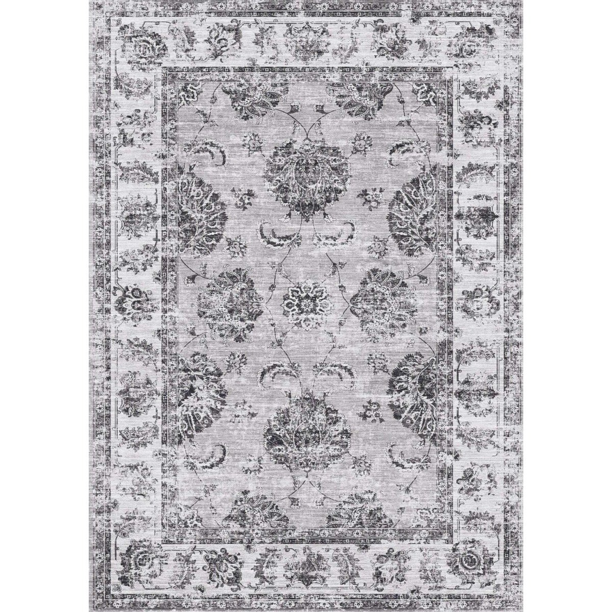 The Rugs Grey Sulus Vintage Washable Nonslip Rug - 120 x 160cm