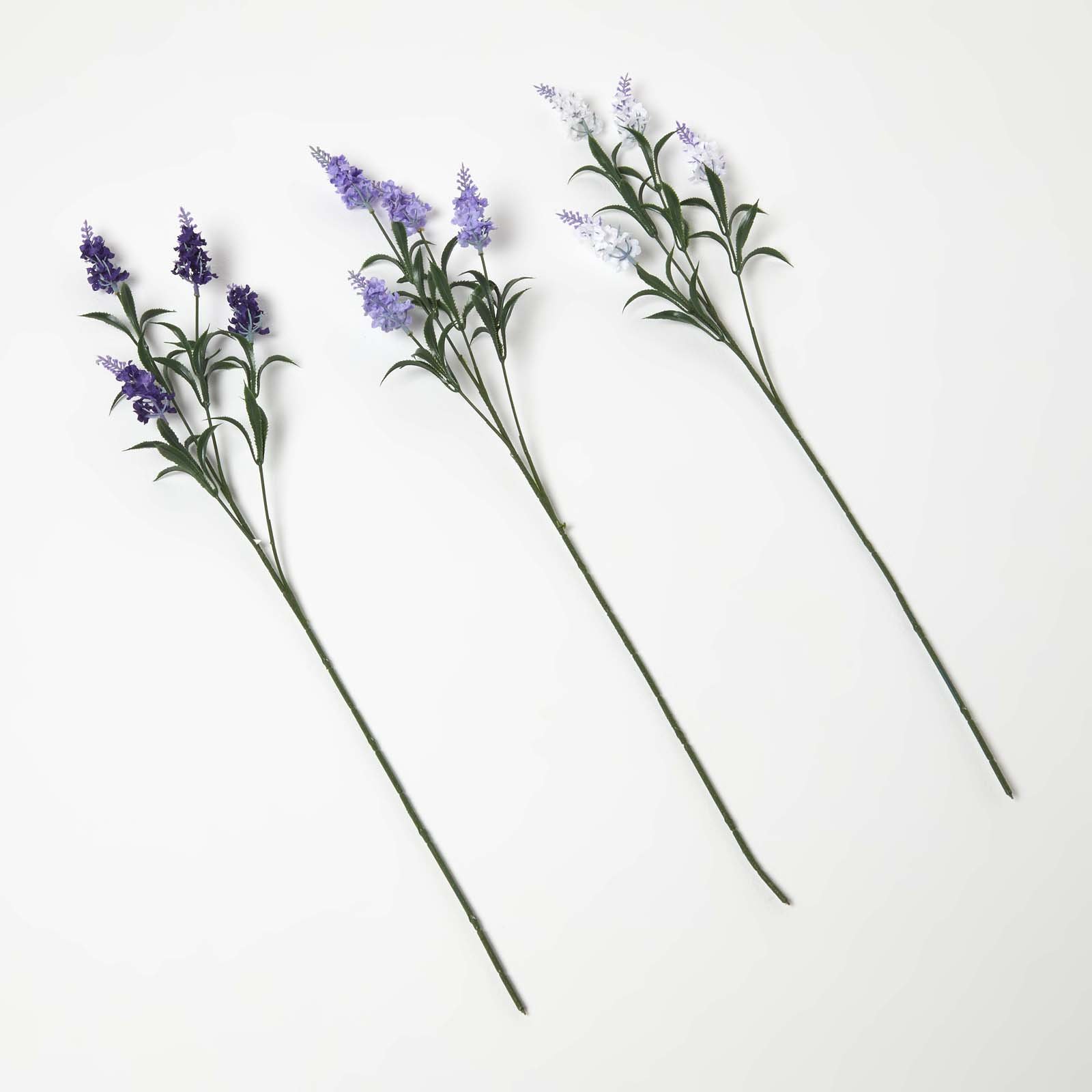 Homescapes Silk-like Polyester Artificial Lavender Stems - Purple