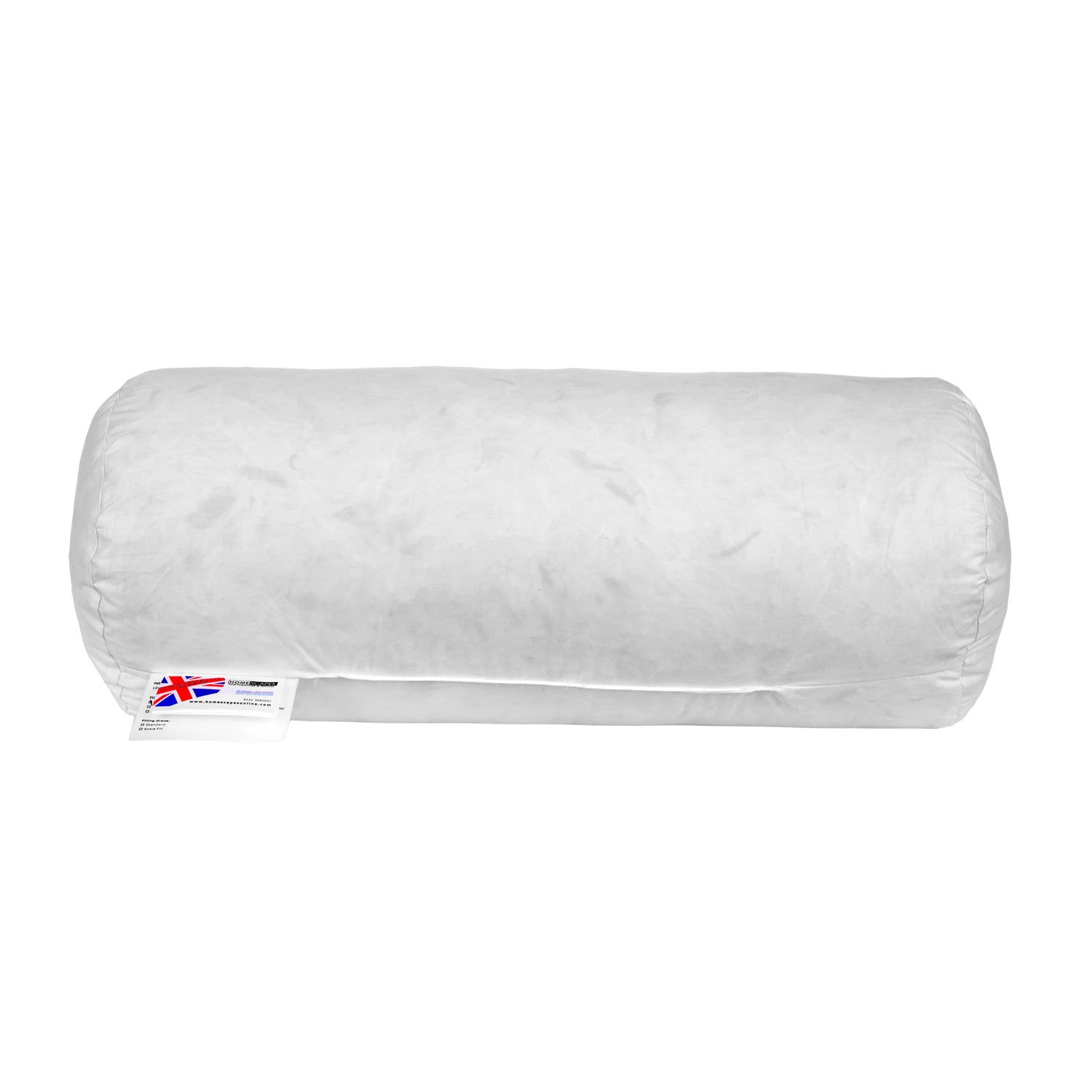 Homescapes Duck Feather Bolster Cushion Pad Insert - 45 x 20 cm