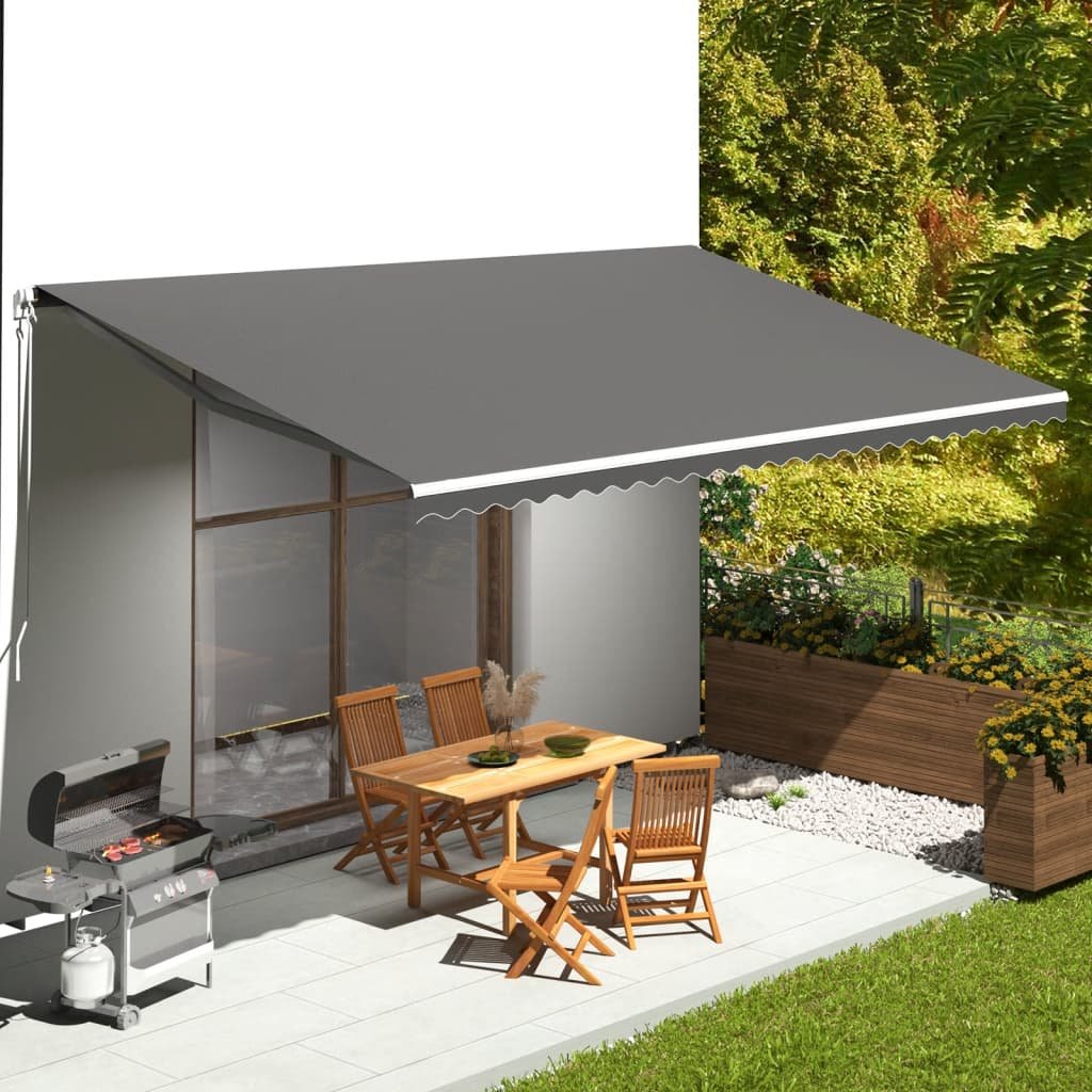 Walplus Polyester Awning - Anthracite - 600 x 350 cm - 580 x 345 cm Fabric