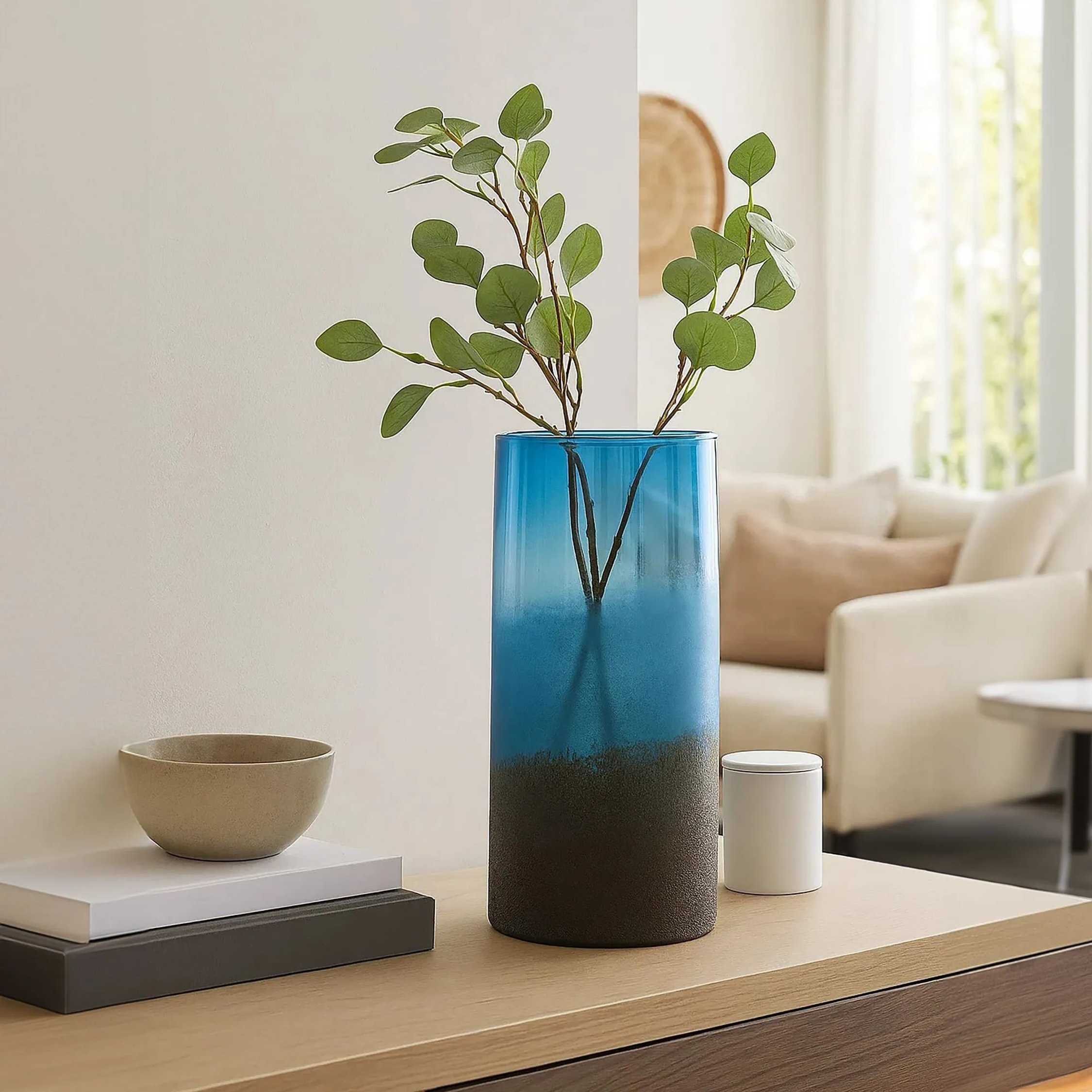 Orsina Chiara Large Effect Vase - Blue Sand