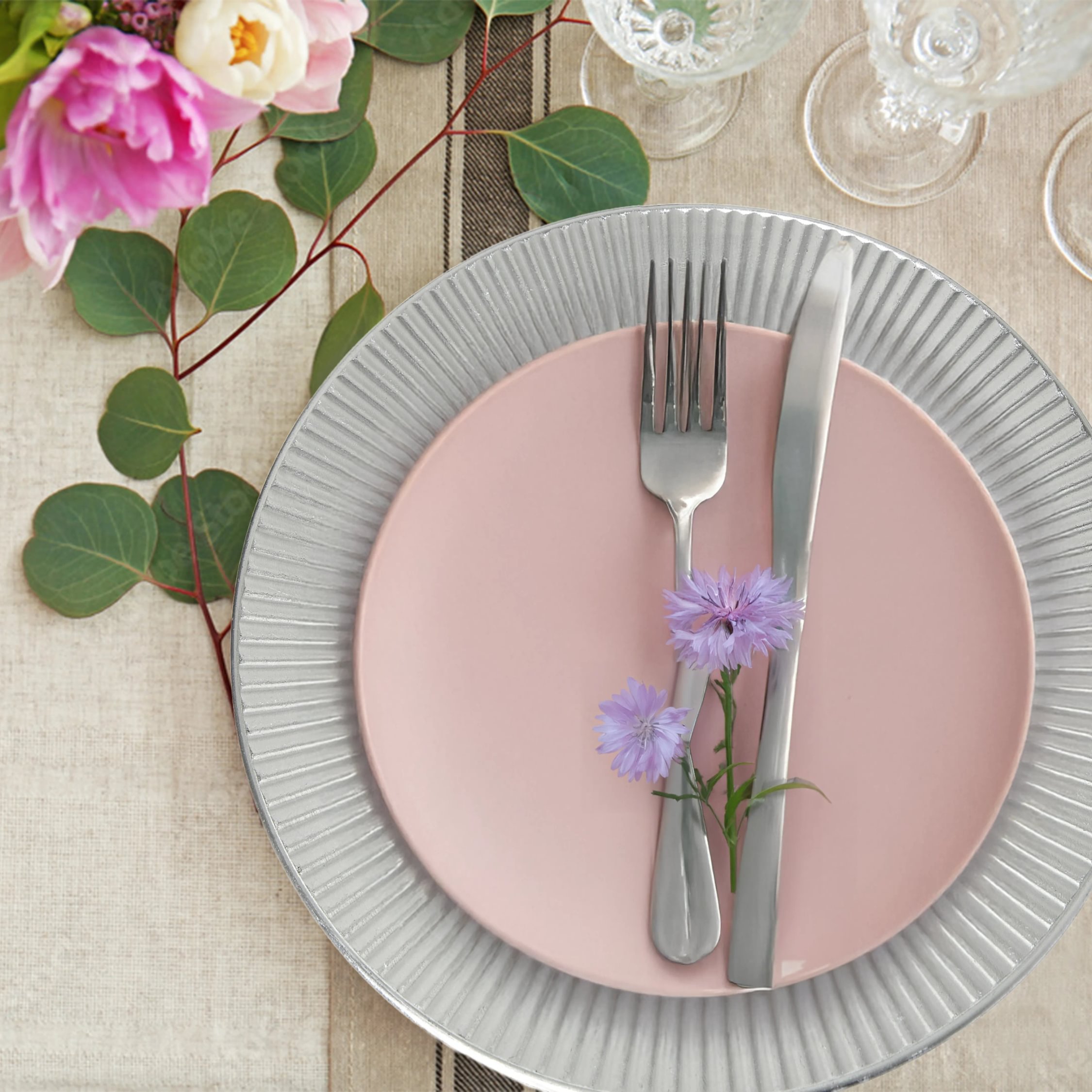 Orsina Redbud Charger Plate - Silver