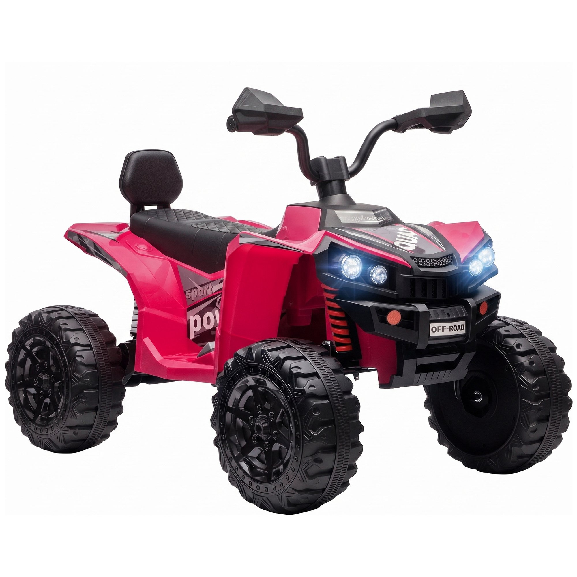 AIYAPLAY 24V 2 Seater 3-8 Years Dual Motor Electric Quad Bike - Pink