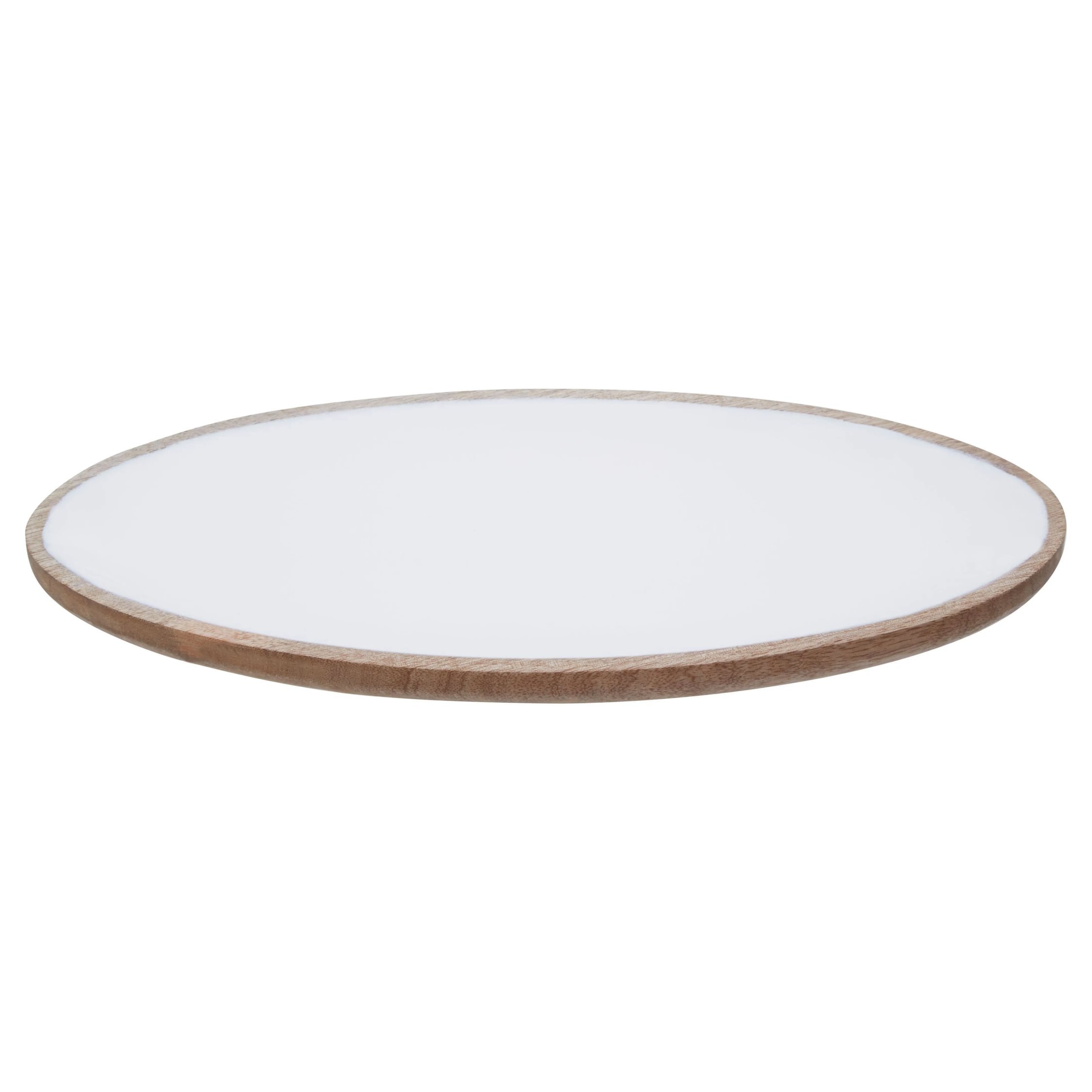 Orsina Kara Mango Wood Oval Serving Platter - White