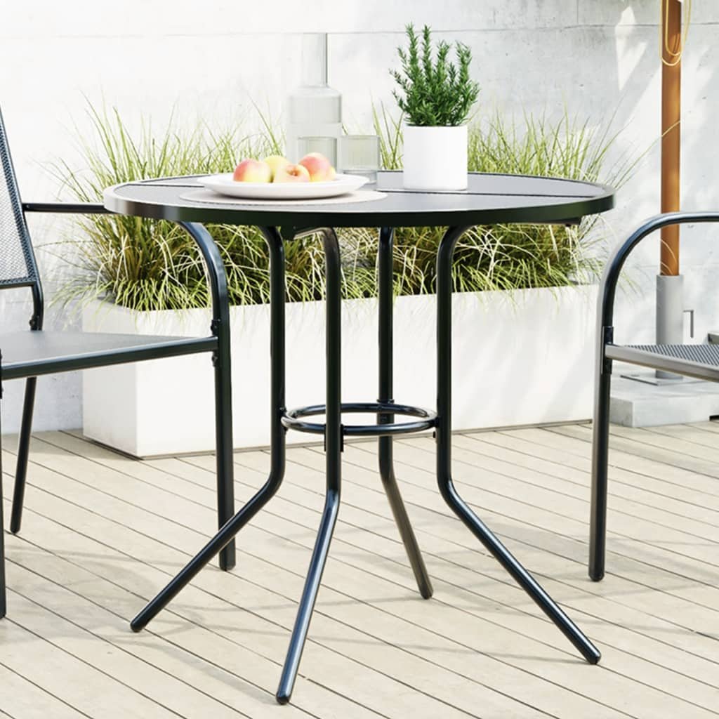 Walplus Steel Patio Table Round - Anthracite - 80 x 72.5 cm
