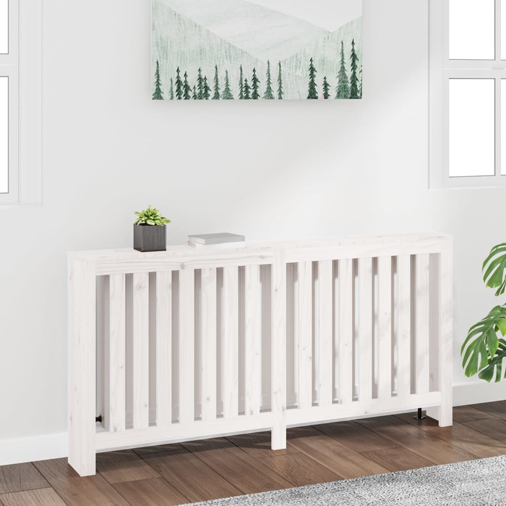 Walplus Solid Wood Radiator Cover - White - 169 x 19 x 84 cm