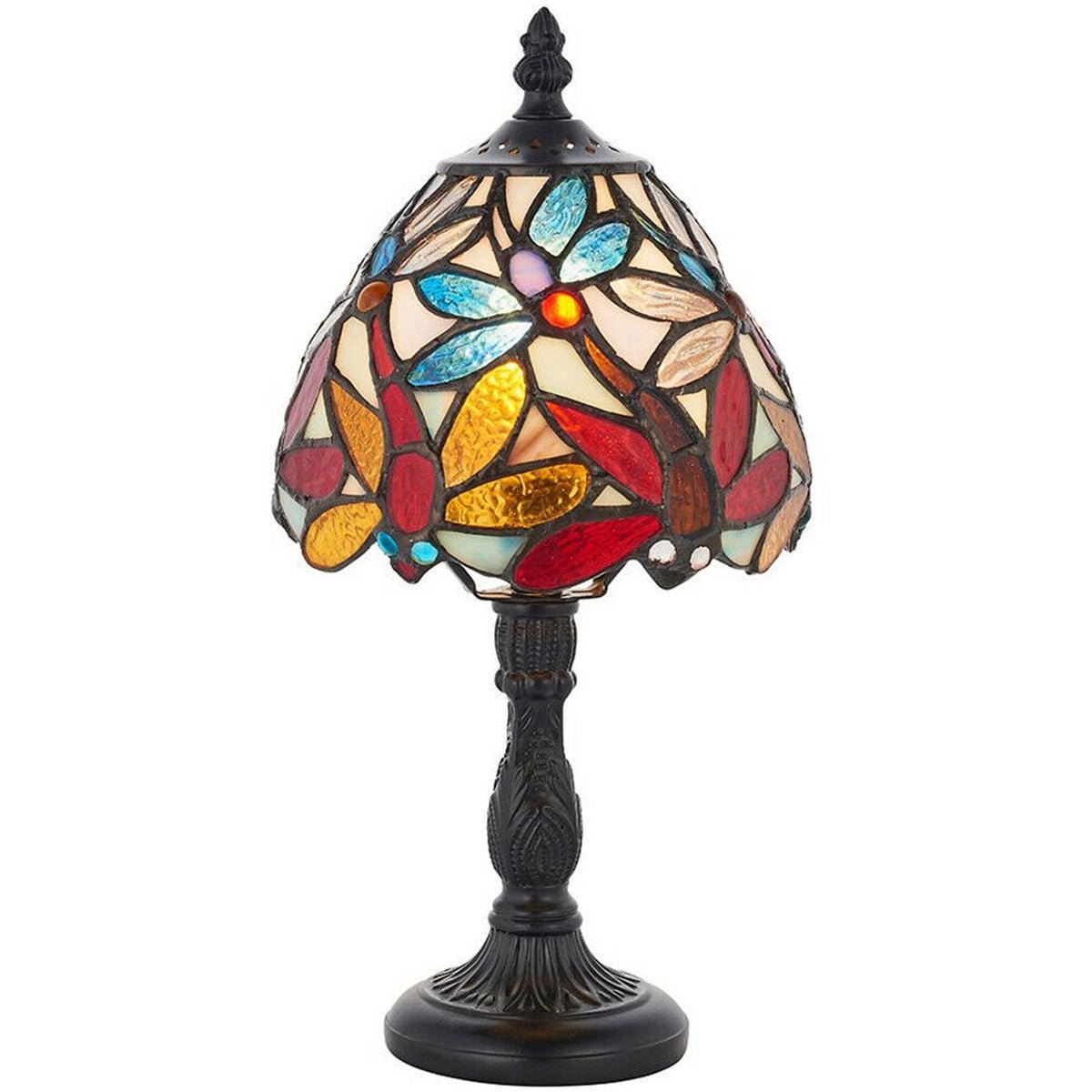 Loops Direct 15cm Diameter Glass and Polyester Resin Table Lamp - Dark Bronze