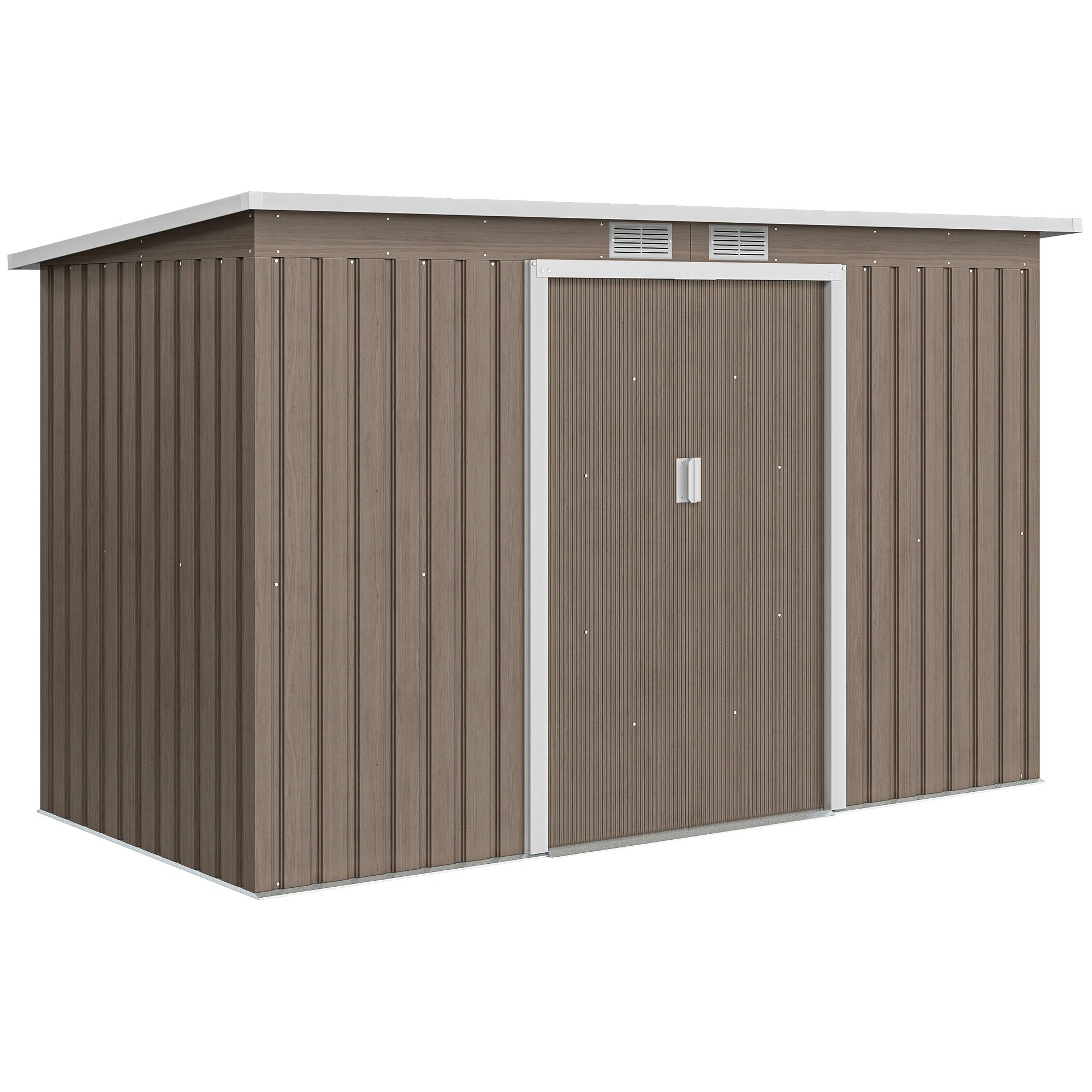 Outsunny Metal Waterproof Garden Shed with Foundation Kit - Grey
