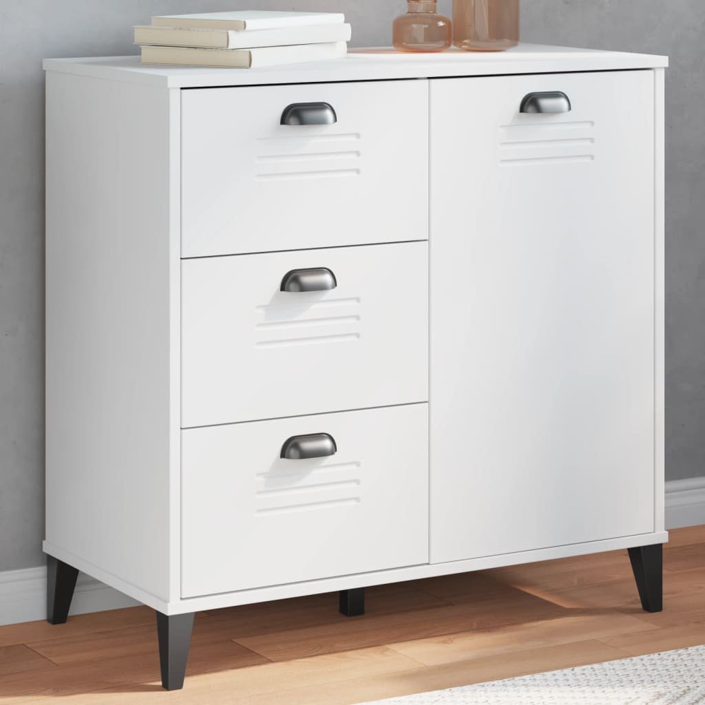 Walplus VIKEN 3 Drawers Engineered Wood Sideboard - White - 80 x 40 x 80 cm