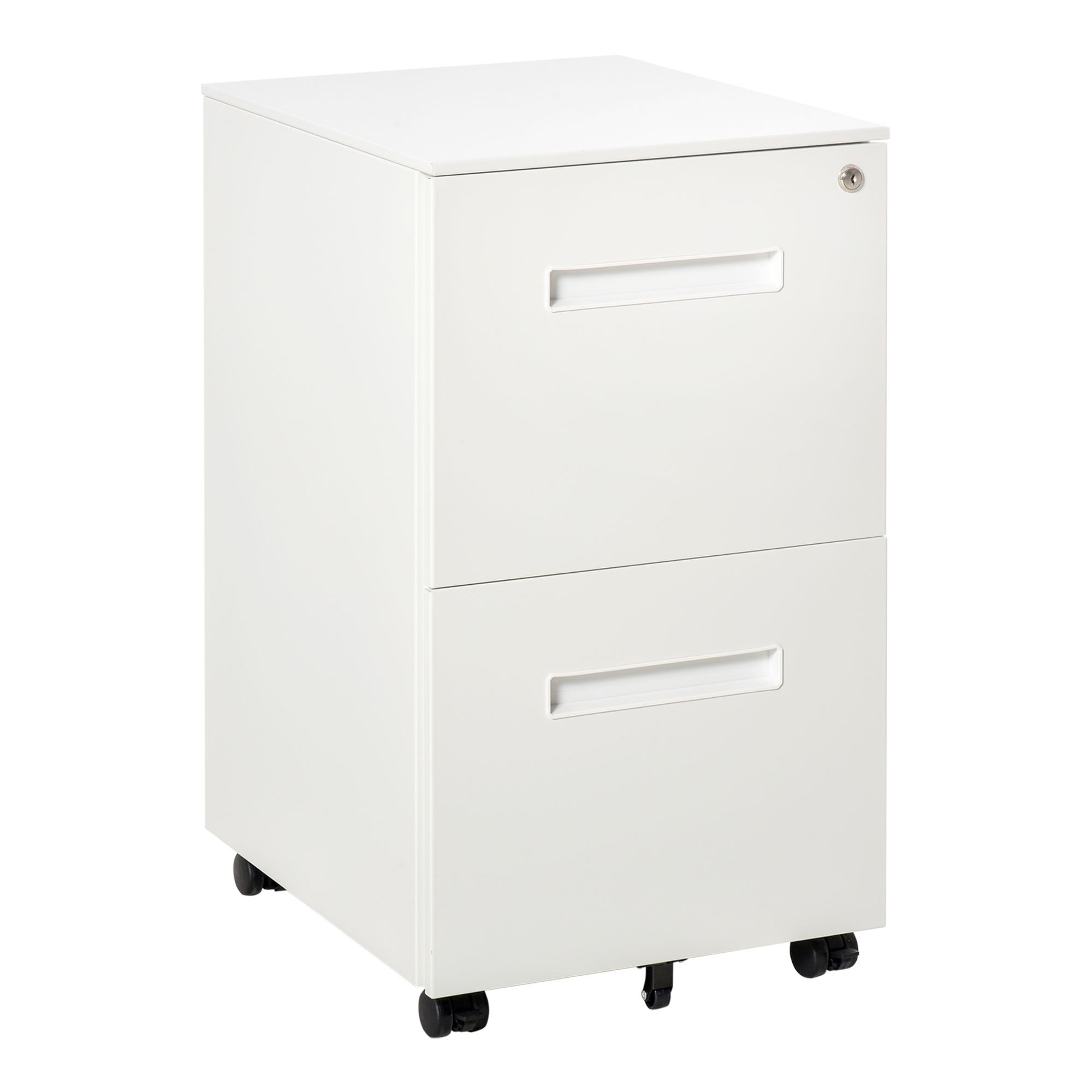Vinsetto Metal Mobile File Cabinet with Wheels - White