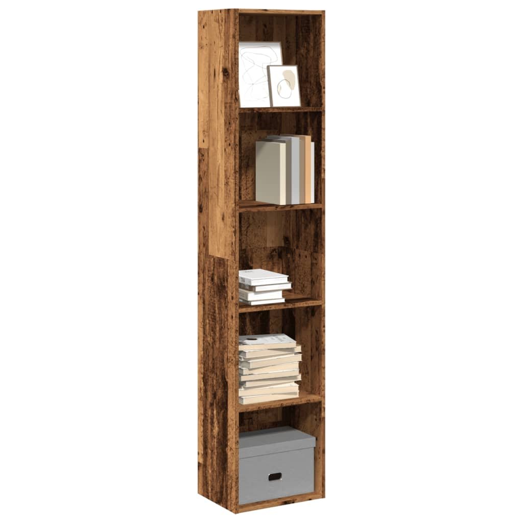 Walplus Engineered Wood Bookcase - Dark Wood - 40 x 30 x 189 cm