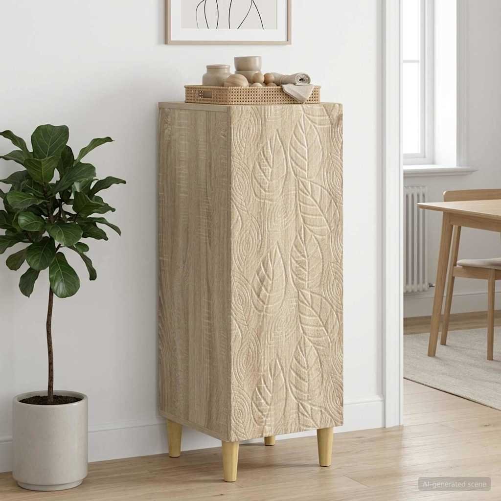 Walplus 1 Door Rectangular Sideboard - Sonoma Oak - 33 x 34.5 x 90 cm
