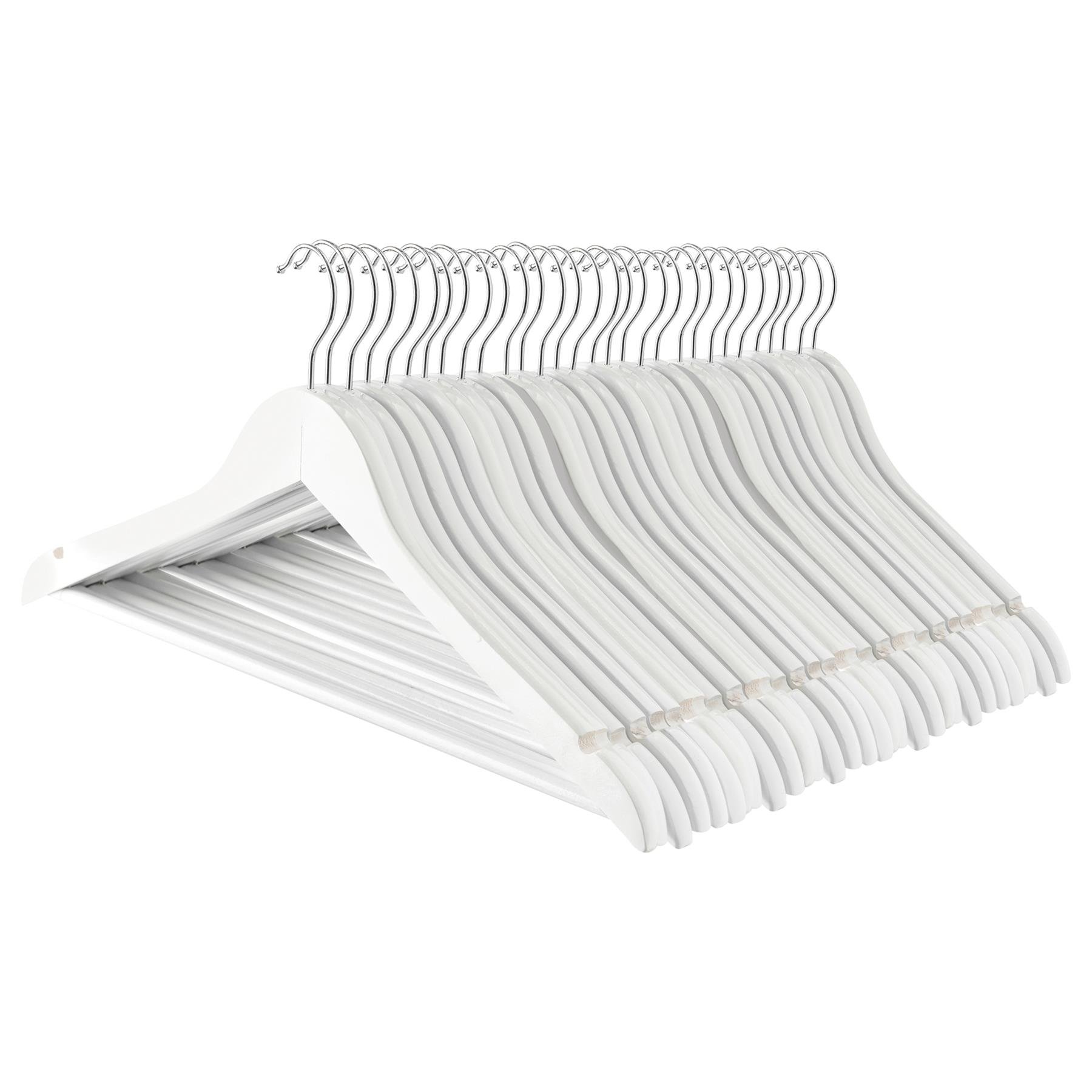 Harbour Housewares Wooden Coat Hangers - White - Pack of 30