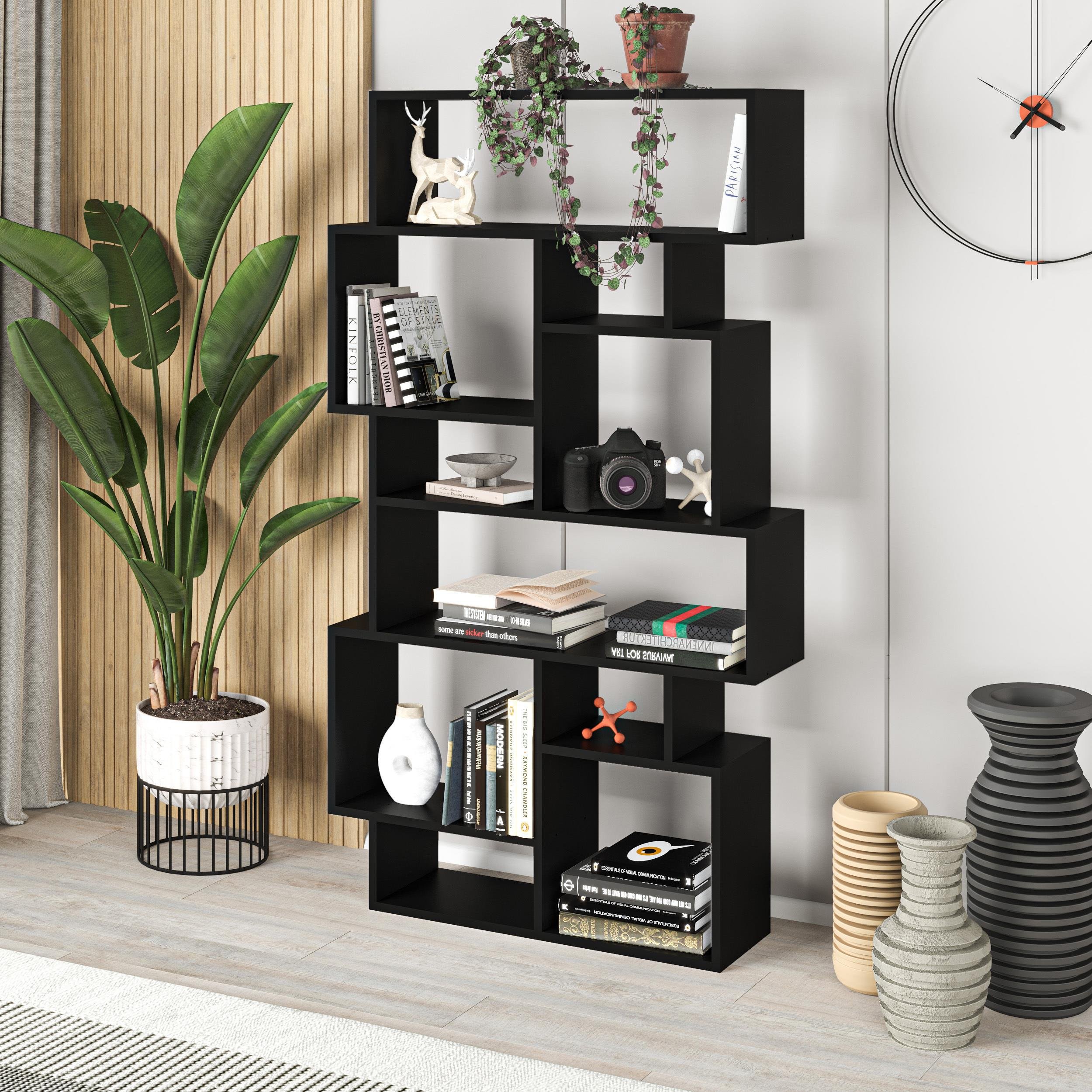 Decortie Karmato Particleboard Shelving Unit - Black
