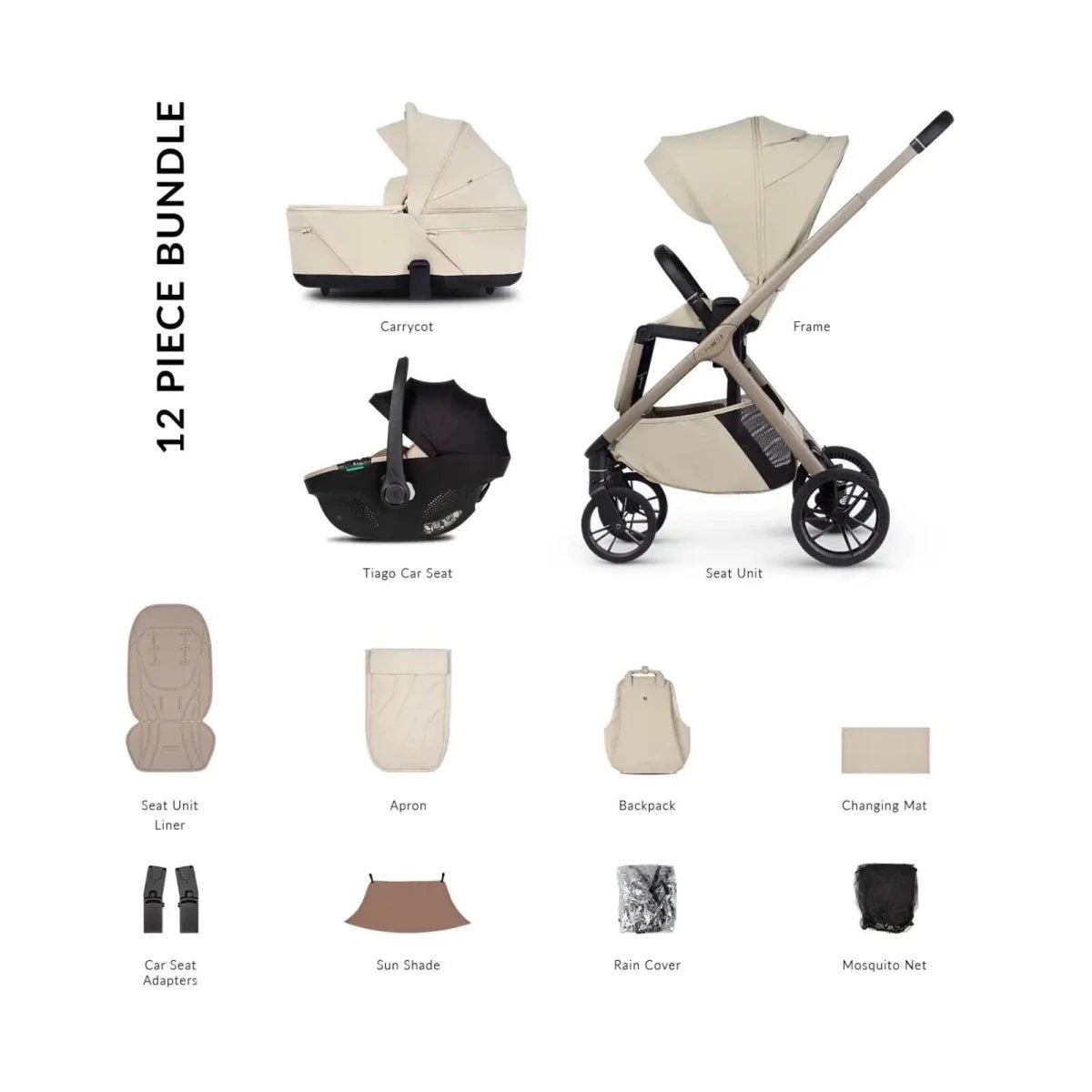 Venicci Tila 3-in-1 Travel System - Beige/Sabbia
