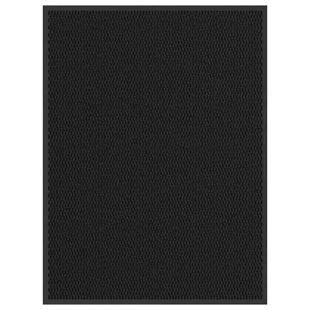 Walplus 5mm thick Polypropylene Doormat - Black - 90 x 120 cm