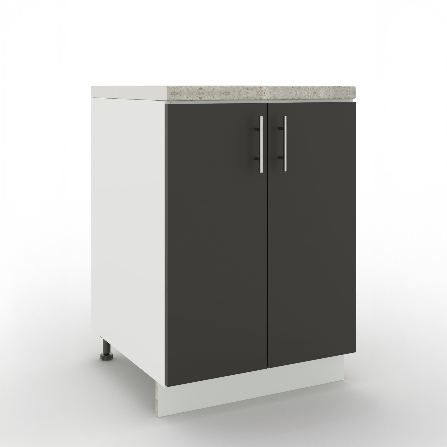JD Greta 600mm Adjustable Base Cabinet 2 Doors & Worktop - Dark Grey Matt
