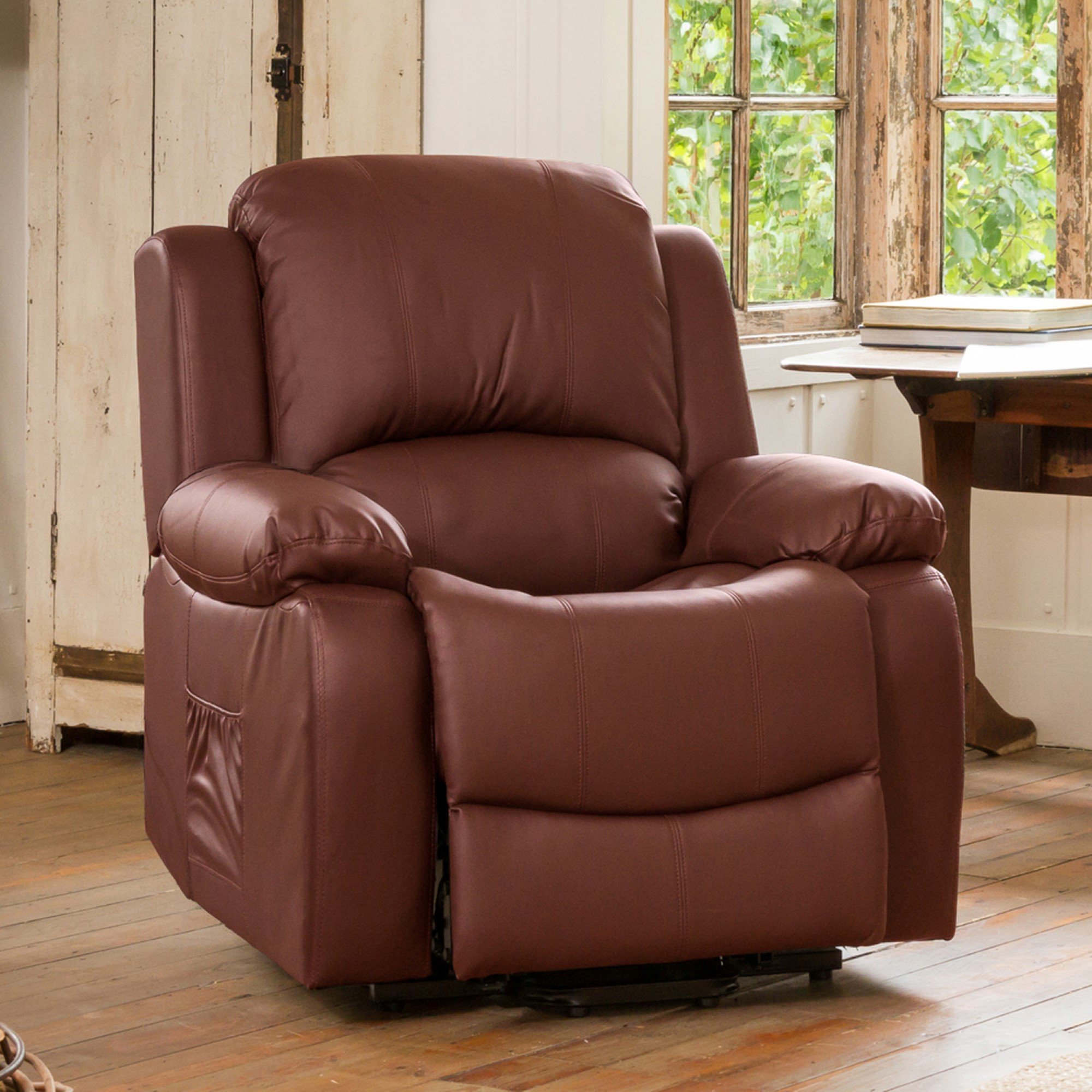 Artemis Home Glendale Manual Recliner Armchair - Burgundy