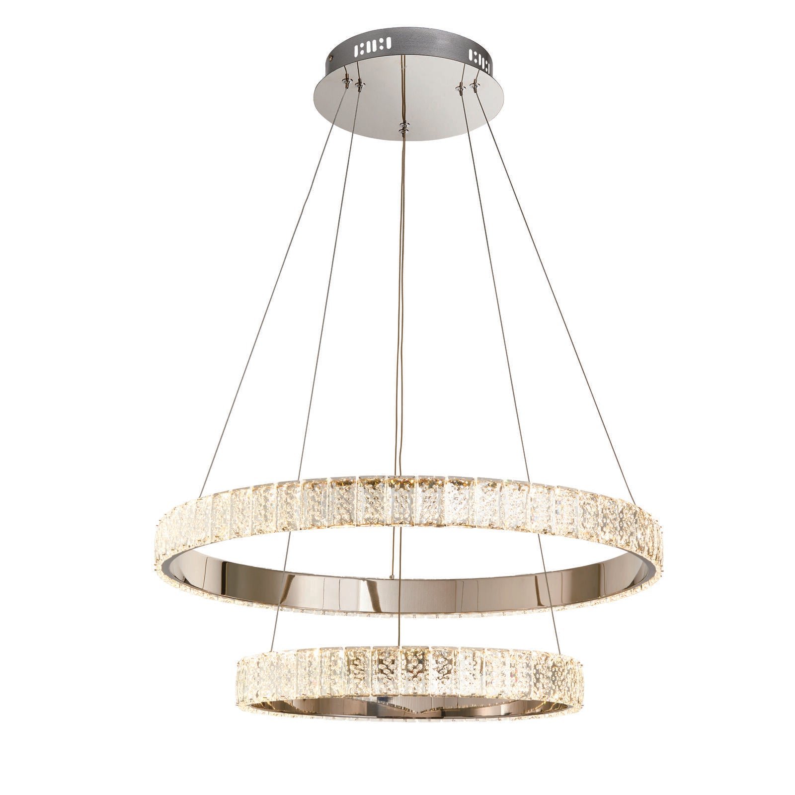 Loops Direct Steel and Crystal Ceiling Pendant Light - Chrome and Clear Crystal