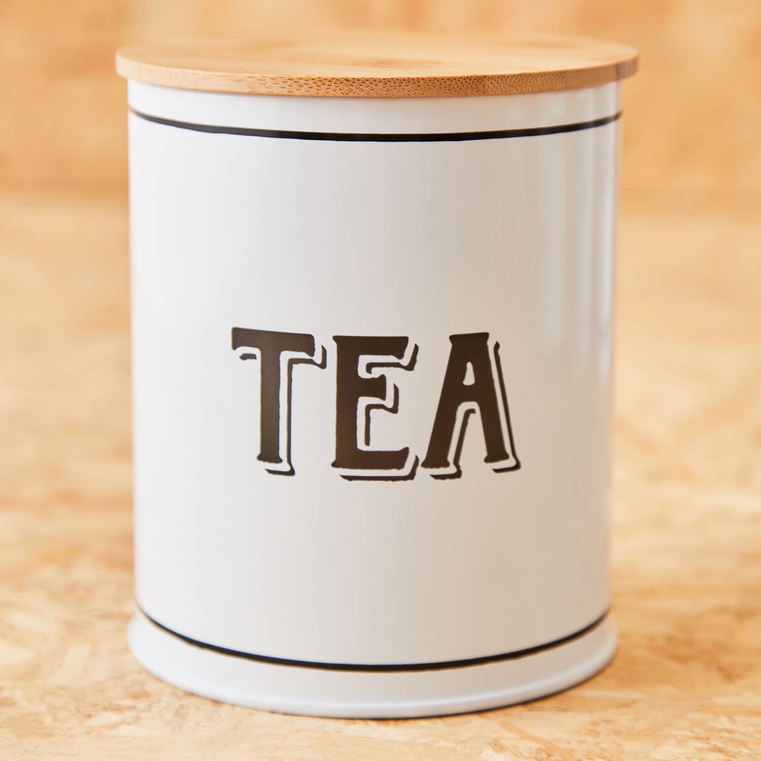 Orsina Grocer Metal Tea Canister – White
