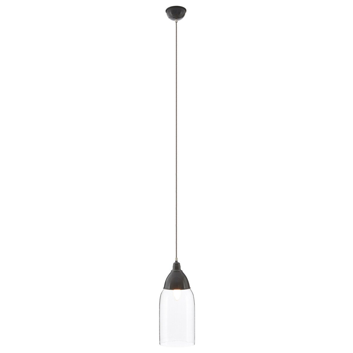 Orsina Oslo Glass And Iron Pendant Light - Grey