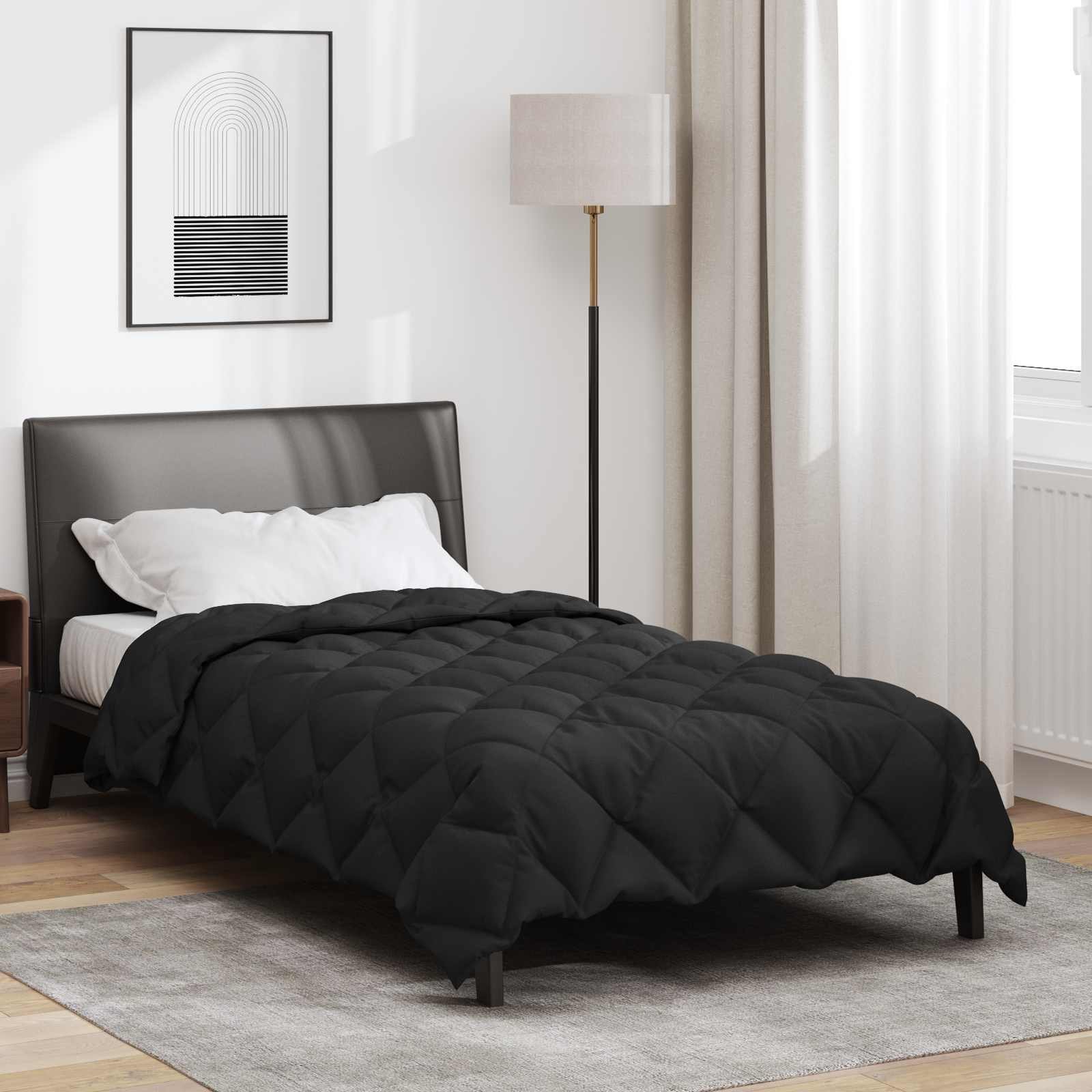 Walplus Winter Duvet Microfibre - Black - 140 x 200 cm