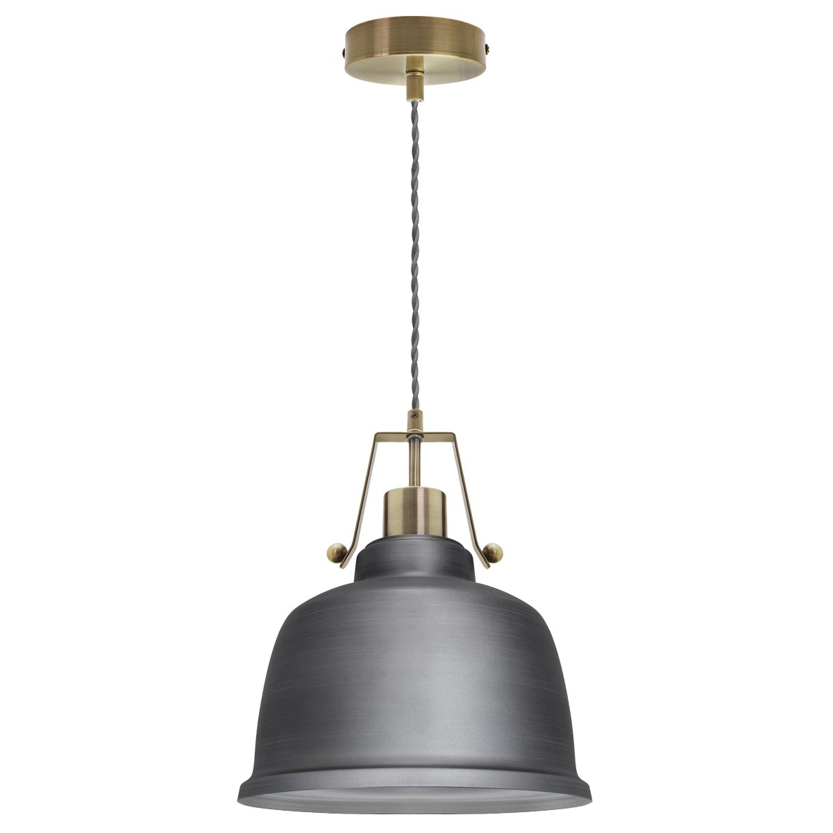 Energy Light Bulbs Mini Bell Metal Ceiling Pendant Light - Pewter