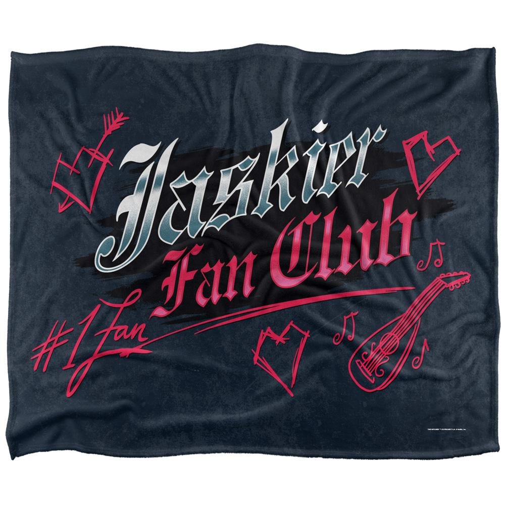 The Witcher Jaskier Fan Club Black Blanket - 152cm x 127cm