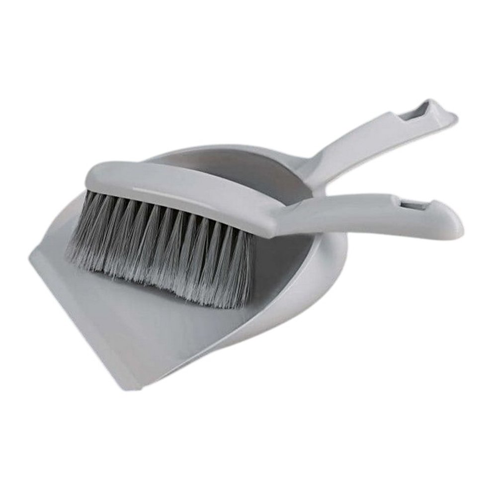 SupaHome Plain Dustpan and Brush Set - Grey
