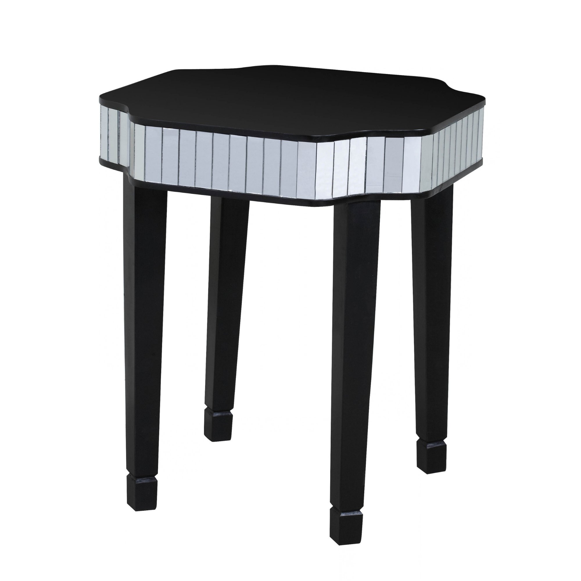 Orsina Mirrored Side Table - Black