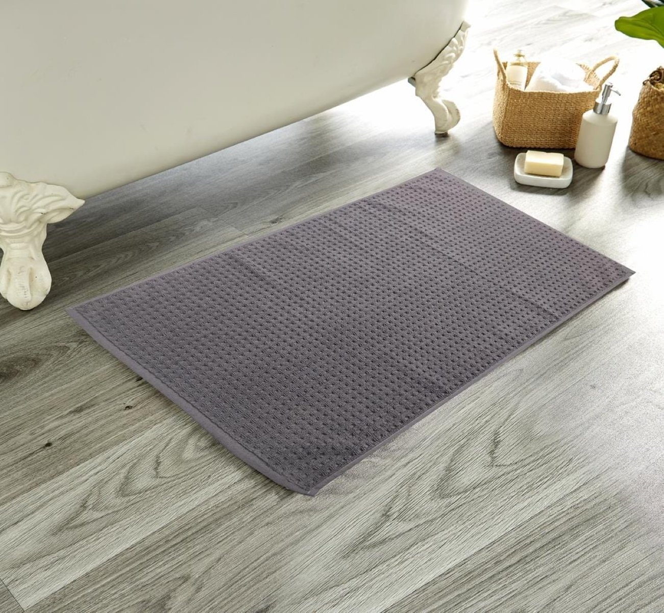 New Edge Blinds Luxe Deep Cotton Pile Bath Mat - 80cm x 50cm - Charcoal