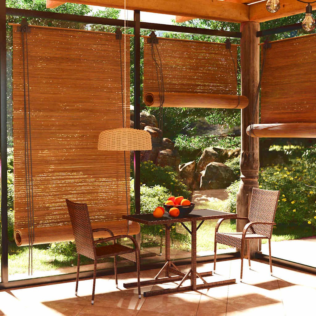 Walplus 3 Piece Poly Rattan Garden Dining Set - Brown - 110 x 53 x 72 cm