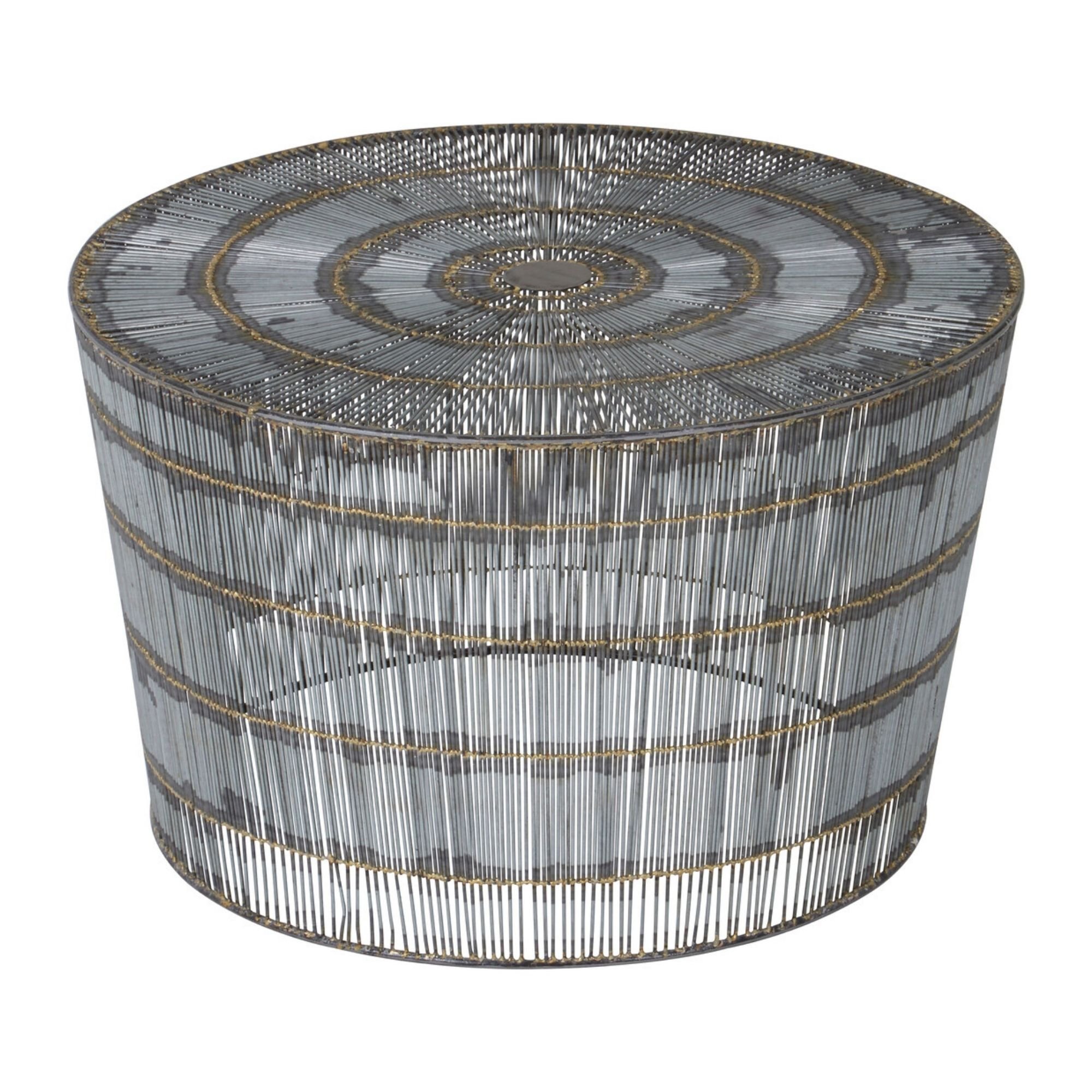 Orsina Templar Wireframe Round Coffee Table - Natural
