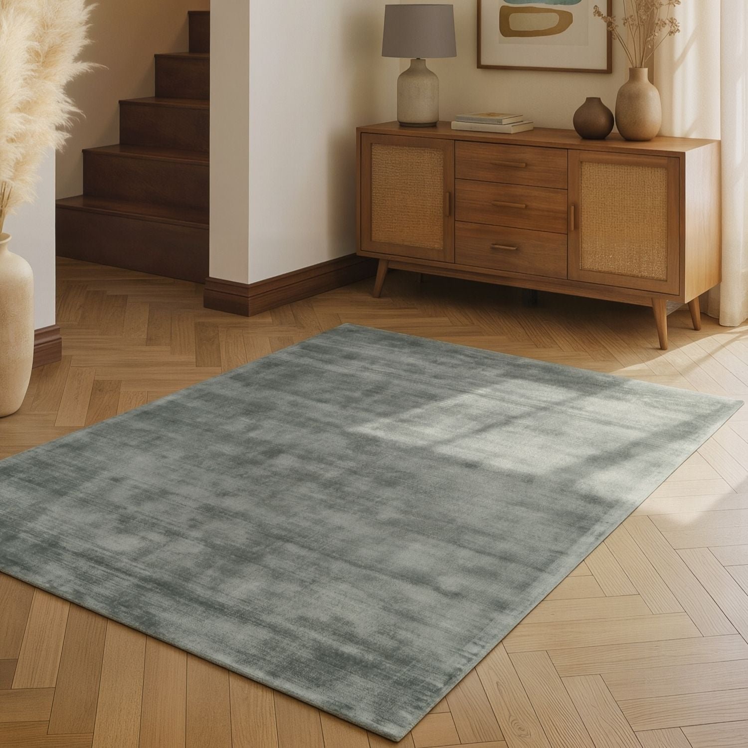 Hanse Home Light Blue Vikosa Jane Plain Rug - 80 x 150cm
