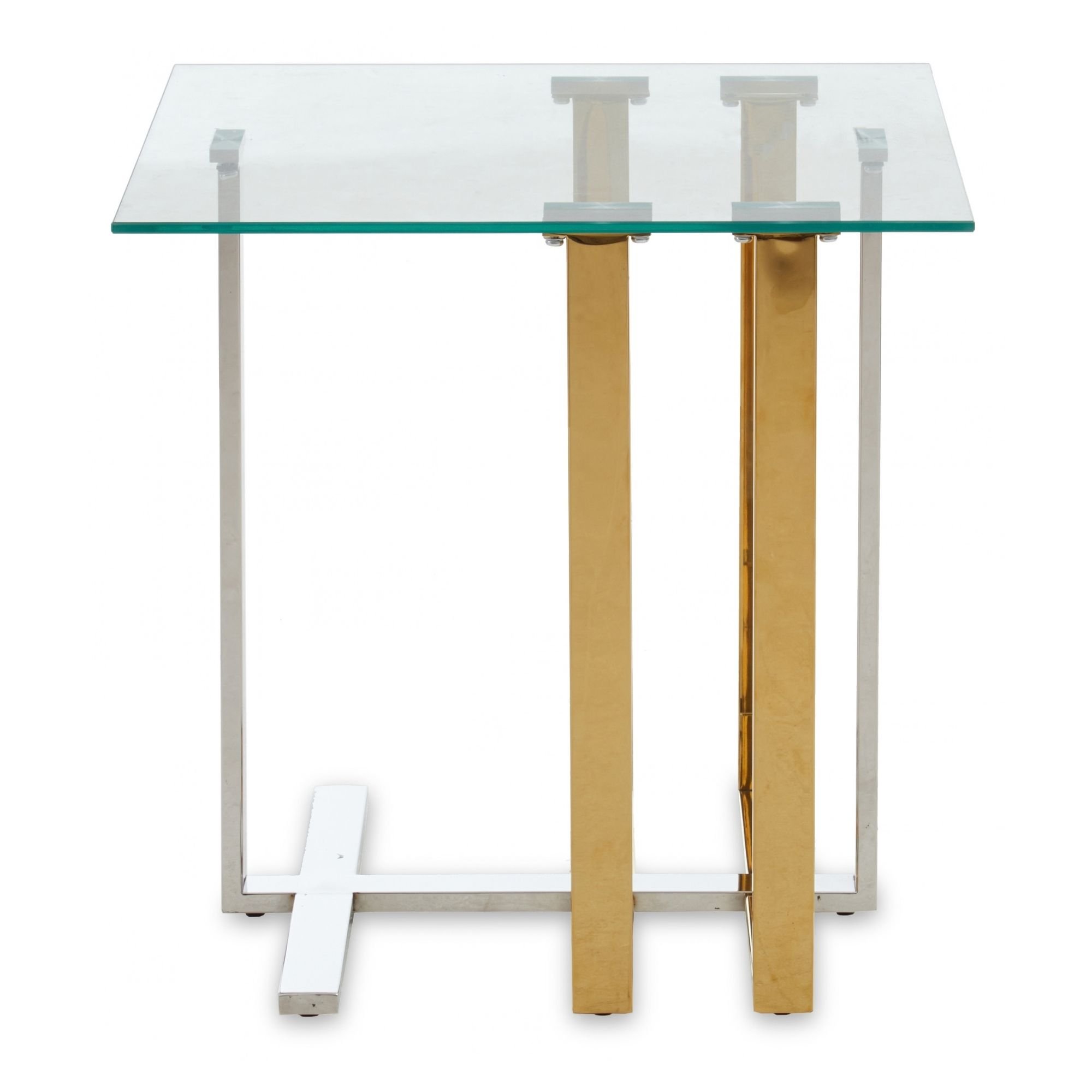 Orsina Alvea Tempered Glass Side Table - Gold