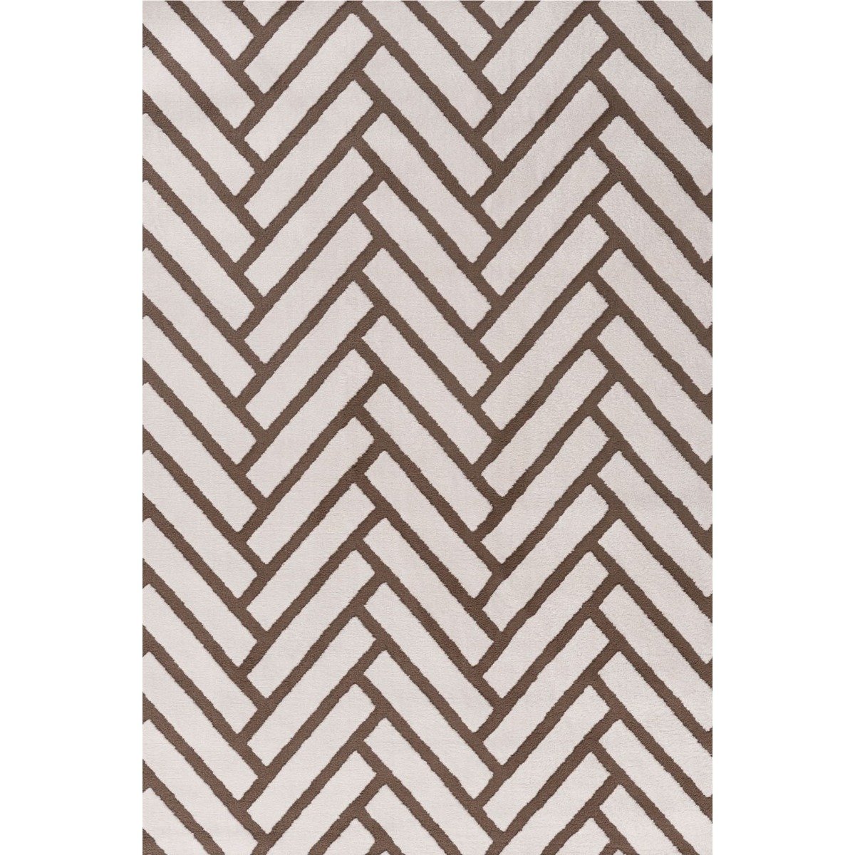 The Rugs Brown Loft Herringbone Rug - 80 x 150cm
